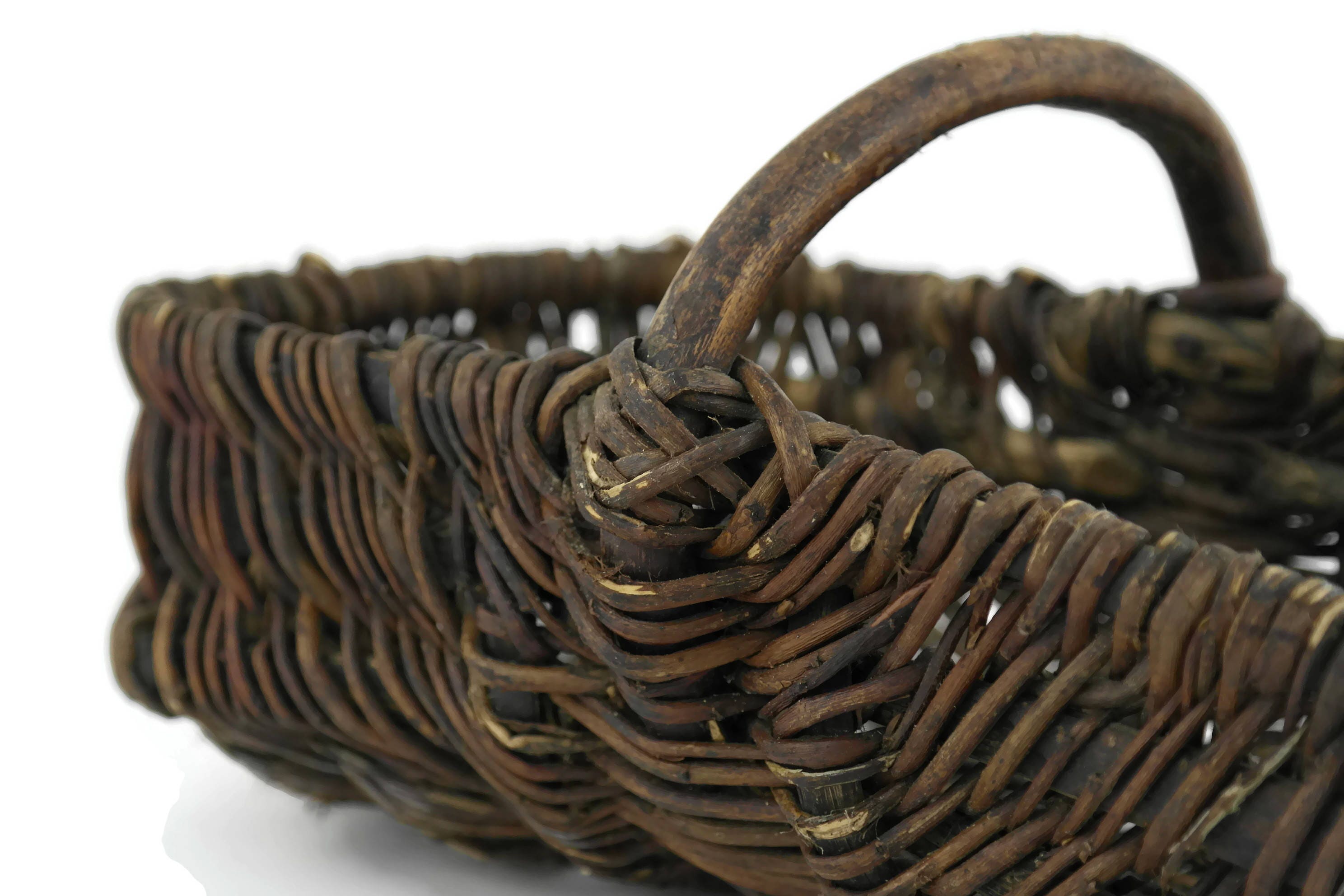 Antique French Basket. Harvest Basket. French Country Kitchen Decor