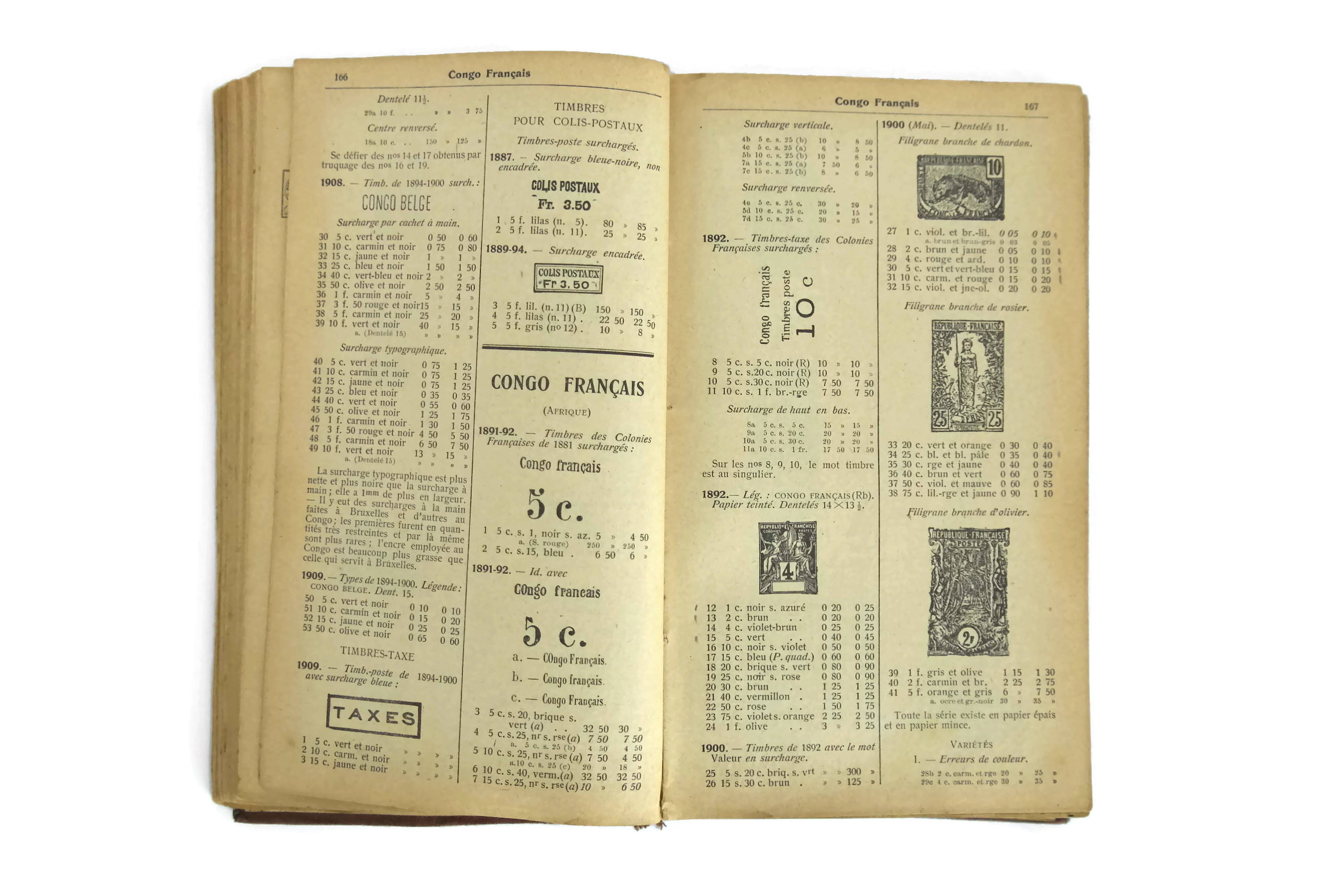 Postage Stamp Collector Book. Antique French Art Nouveau Stamp Booklet