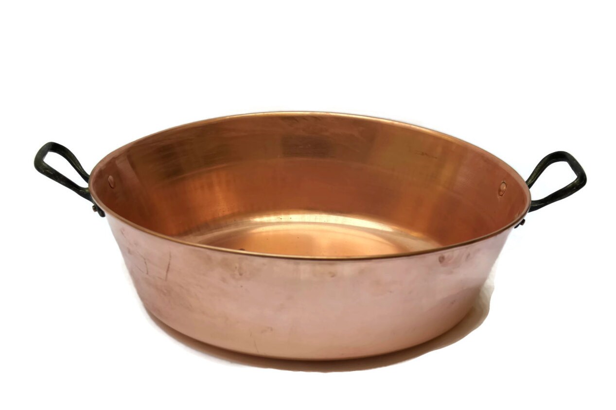 French Copper Preserve Pan. Copper Jam Pot. French Copper Cookware.