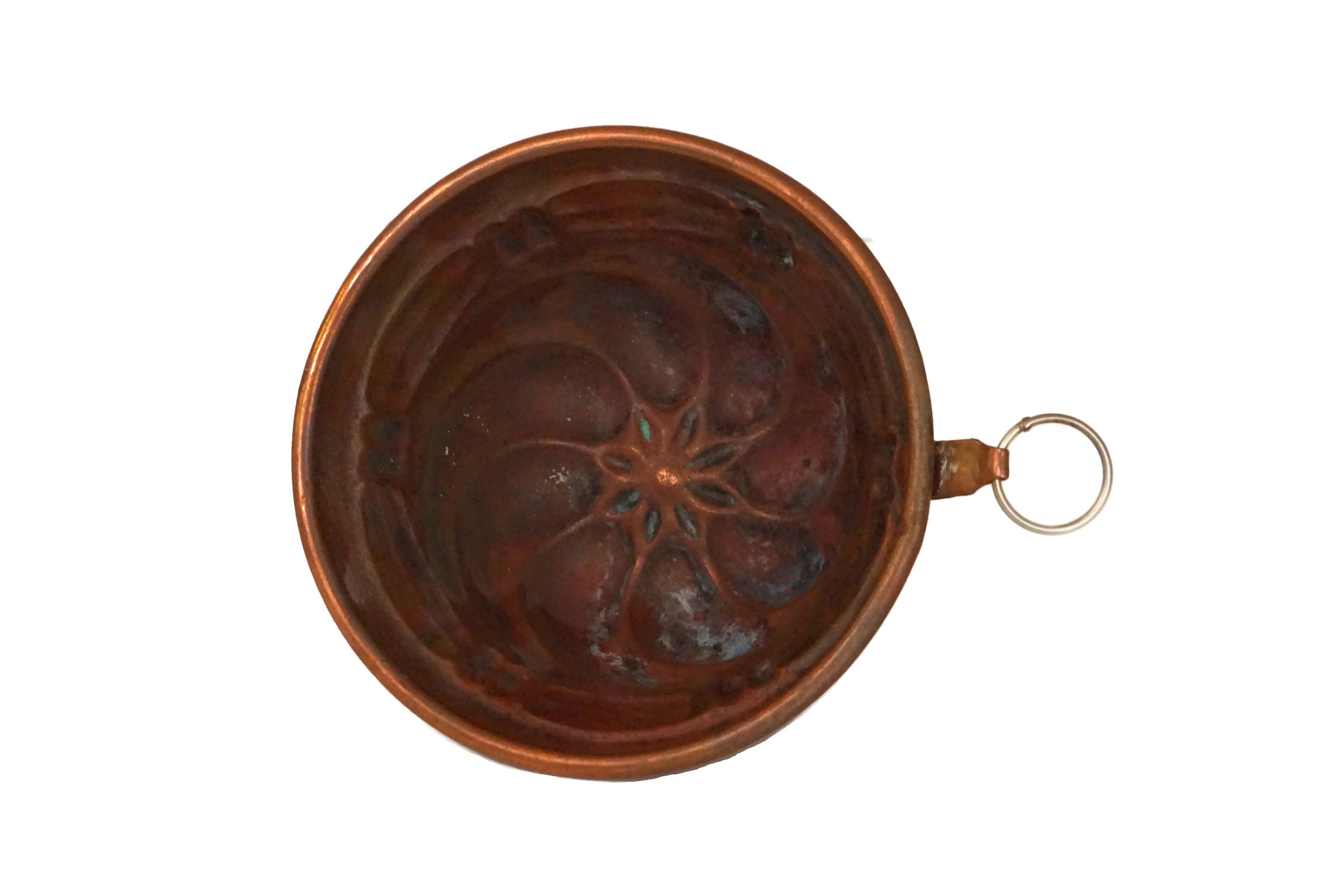 French Copper Jello Mold, Rustic Kitchen Wall Decor