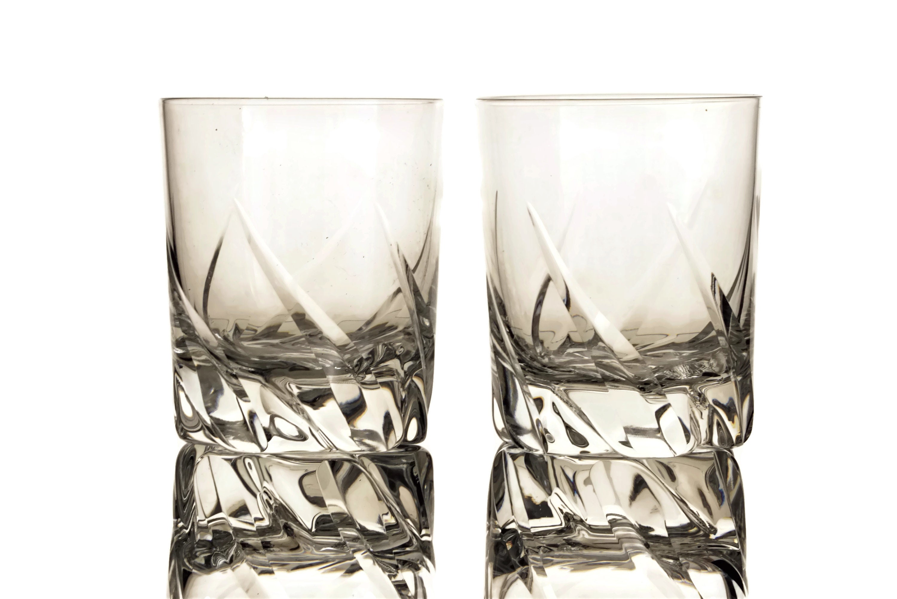 Daum Crystal Cocktail Glasses Set of 4, Vintage French Barware and Bar