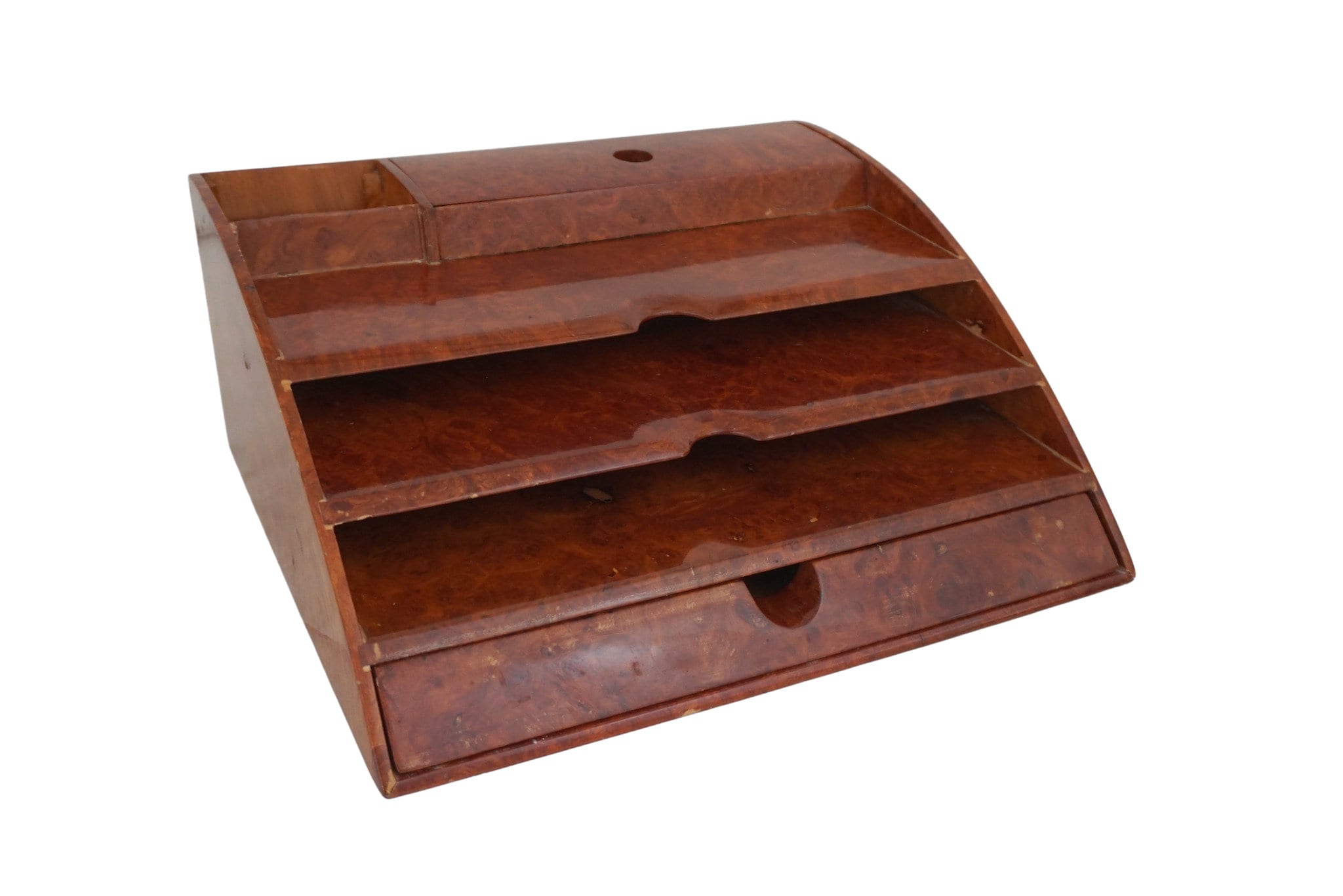 Vintage Burl Wood Organisateur