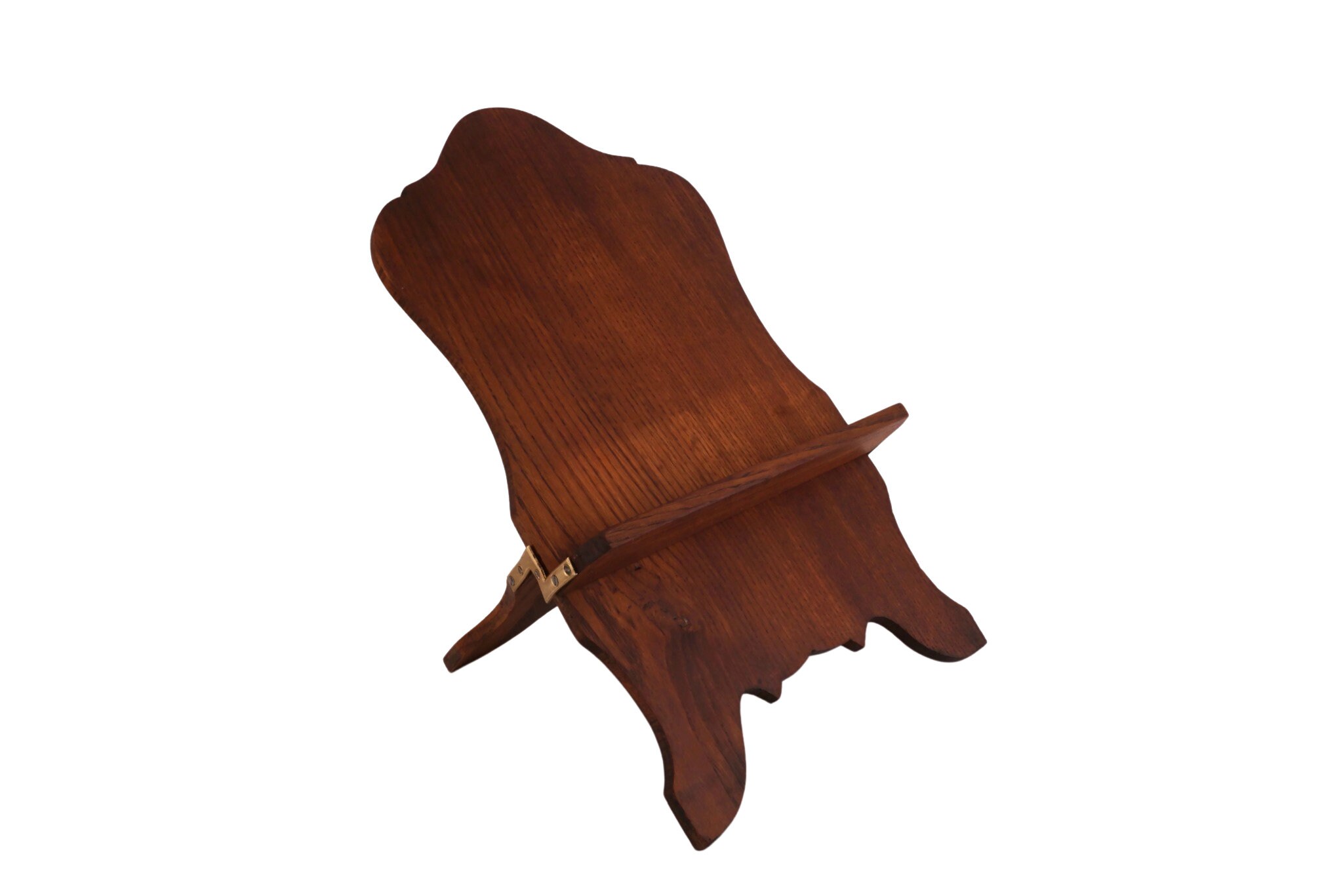 Antique Oak Book Display Stand, Wooden French Folding Easel