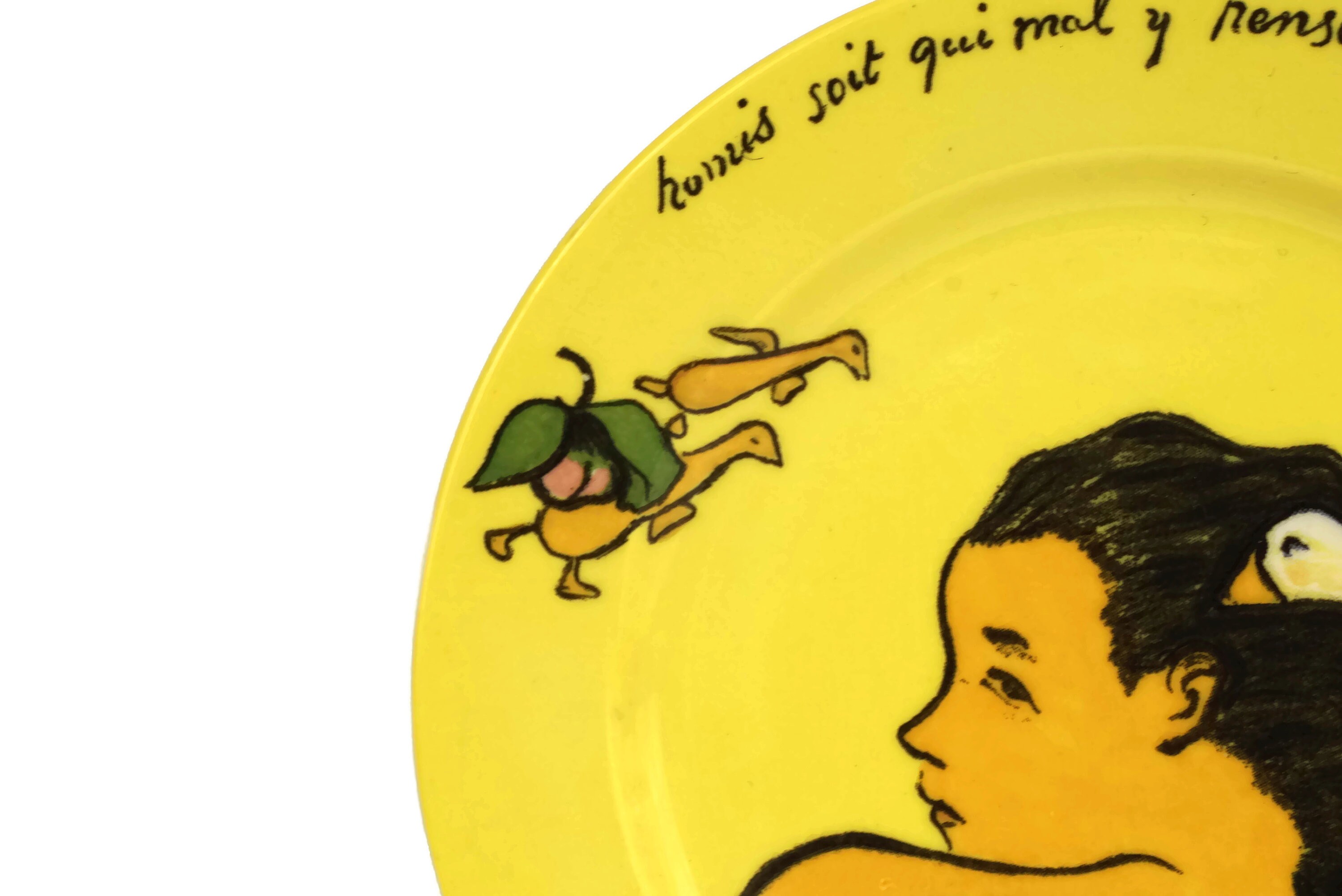 Gauguin Leda and the Swan Coin Dish, Small Vintage Gien Porcelain Plate