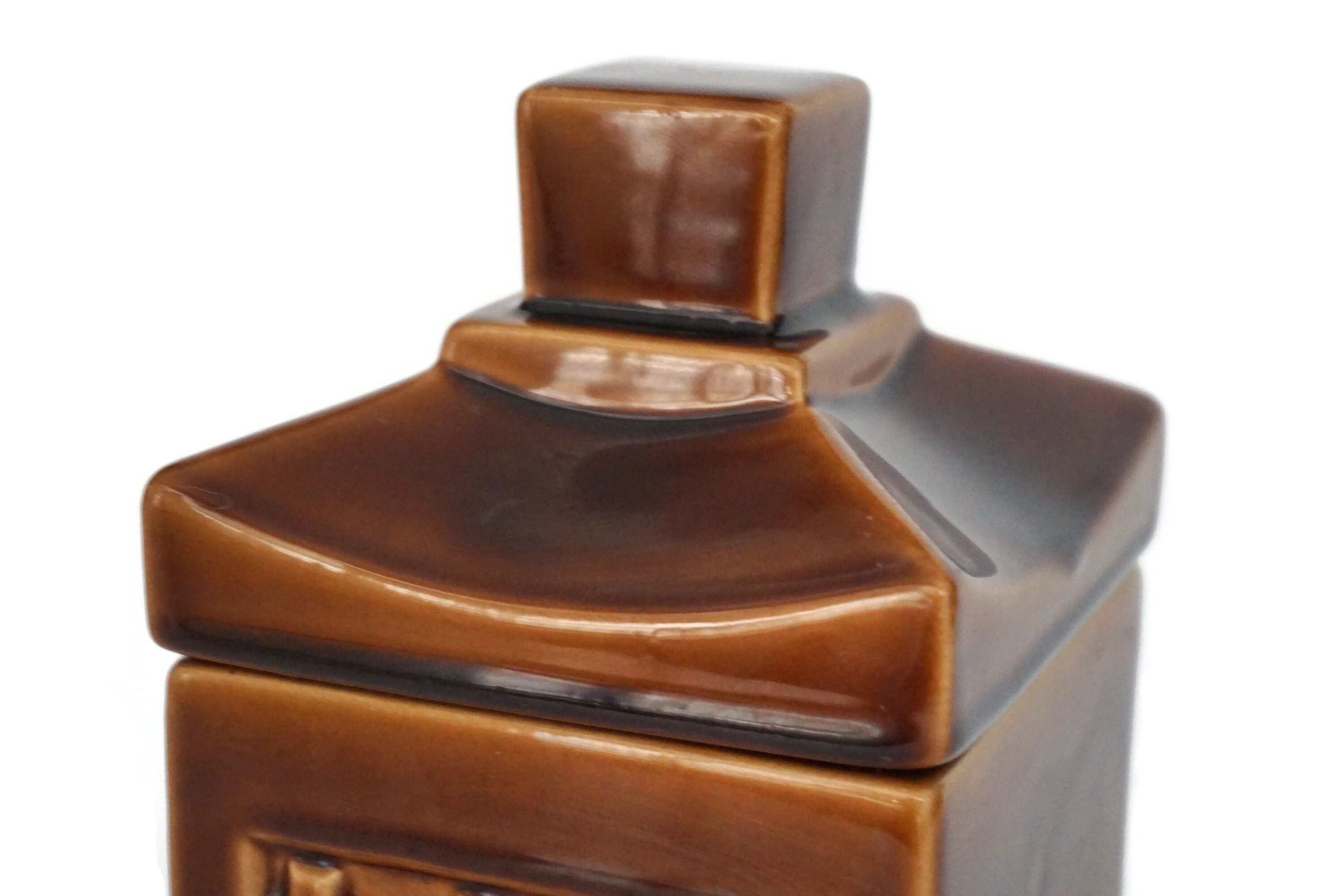 Mid Century Ceramic Tobacco Humidor Jar, French Pottery Canister Gift