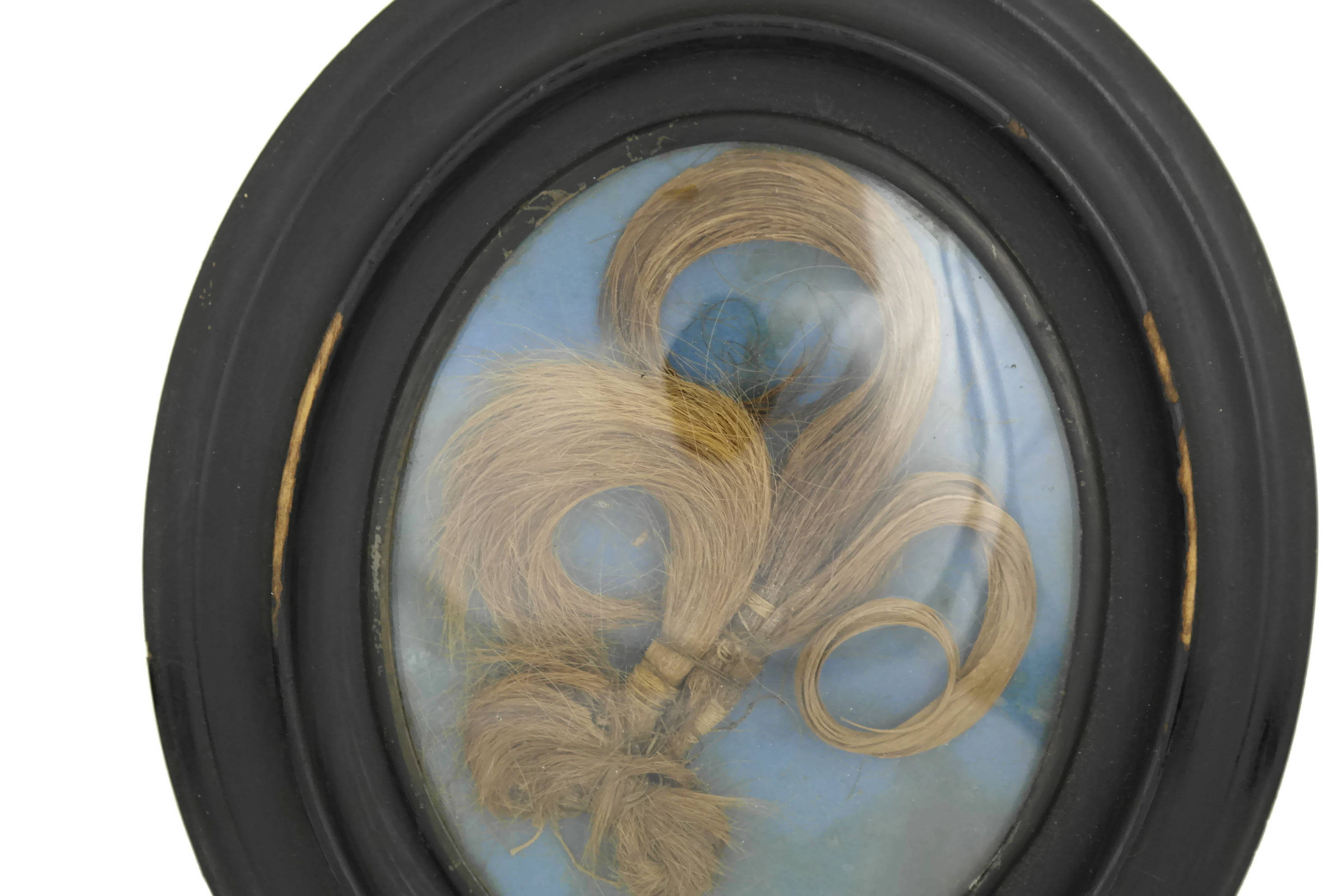 Antique Hair Art Mourning Frame.