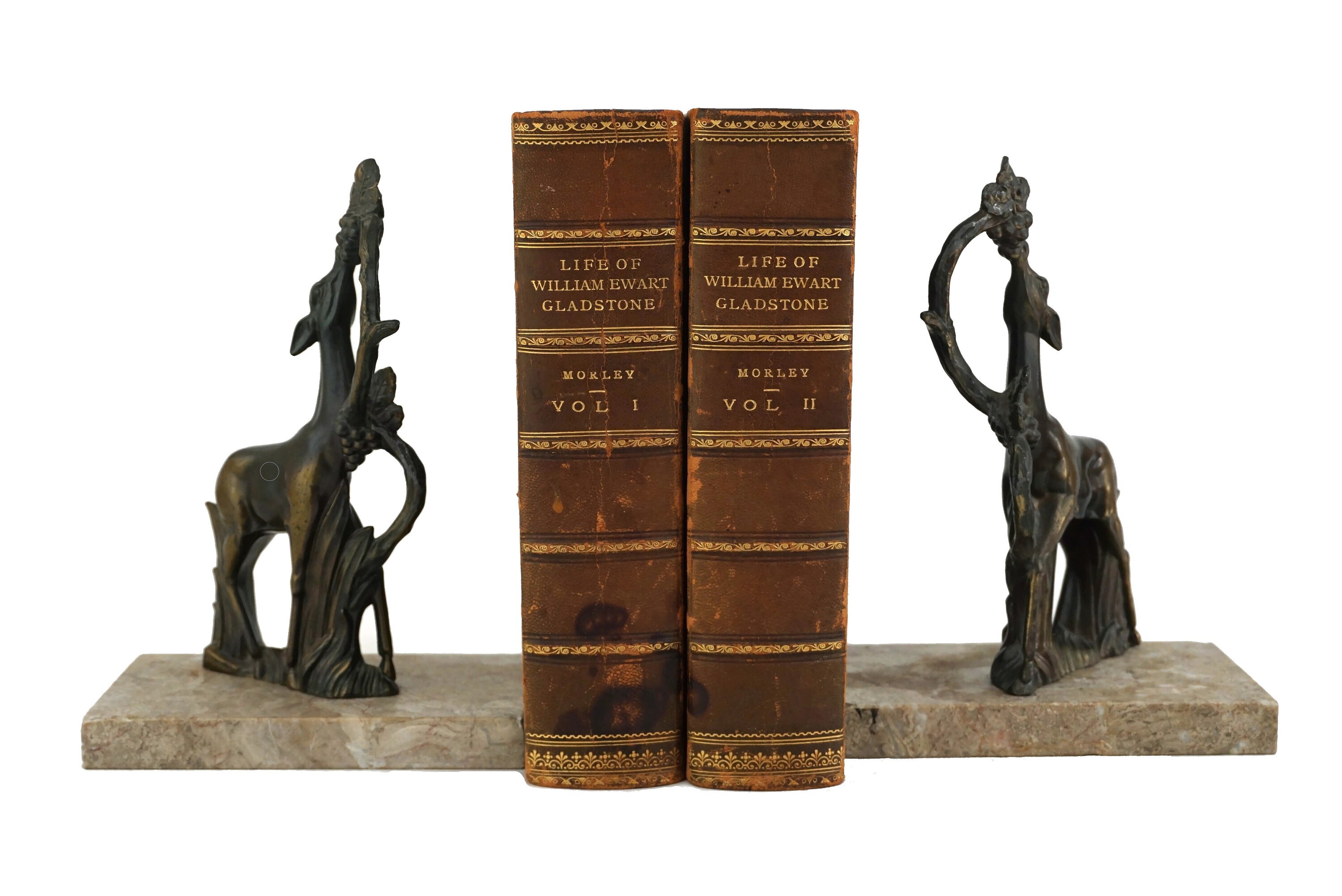 RESERVED for Harrison. Art Deco Giraffe Figurine Bookends, Pair of