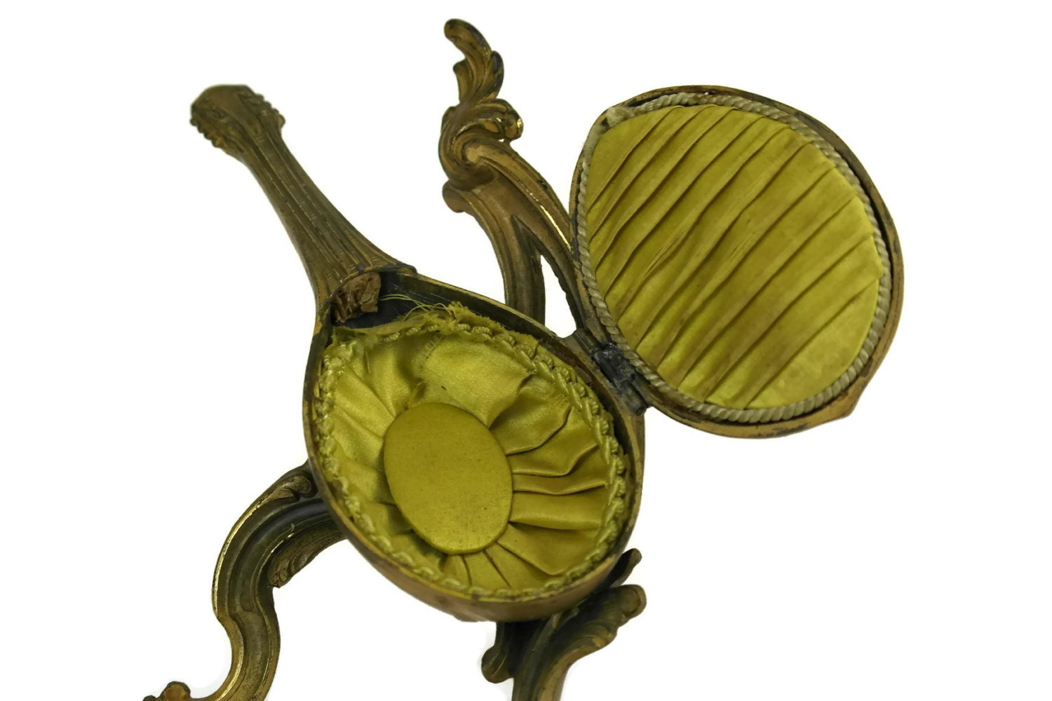 Antique French Mandolin Jewelry Casket. Art Nouveau Jewelry Box.