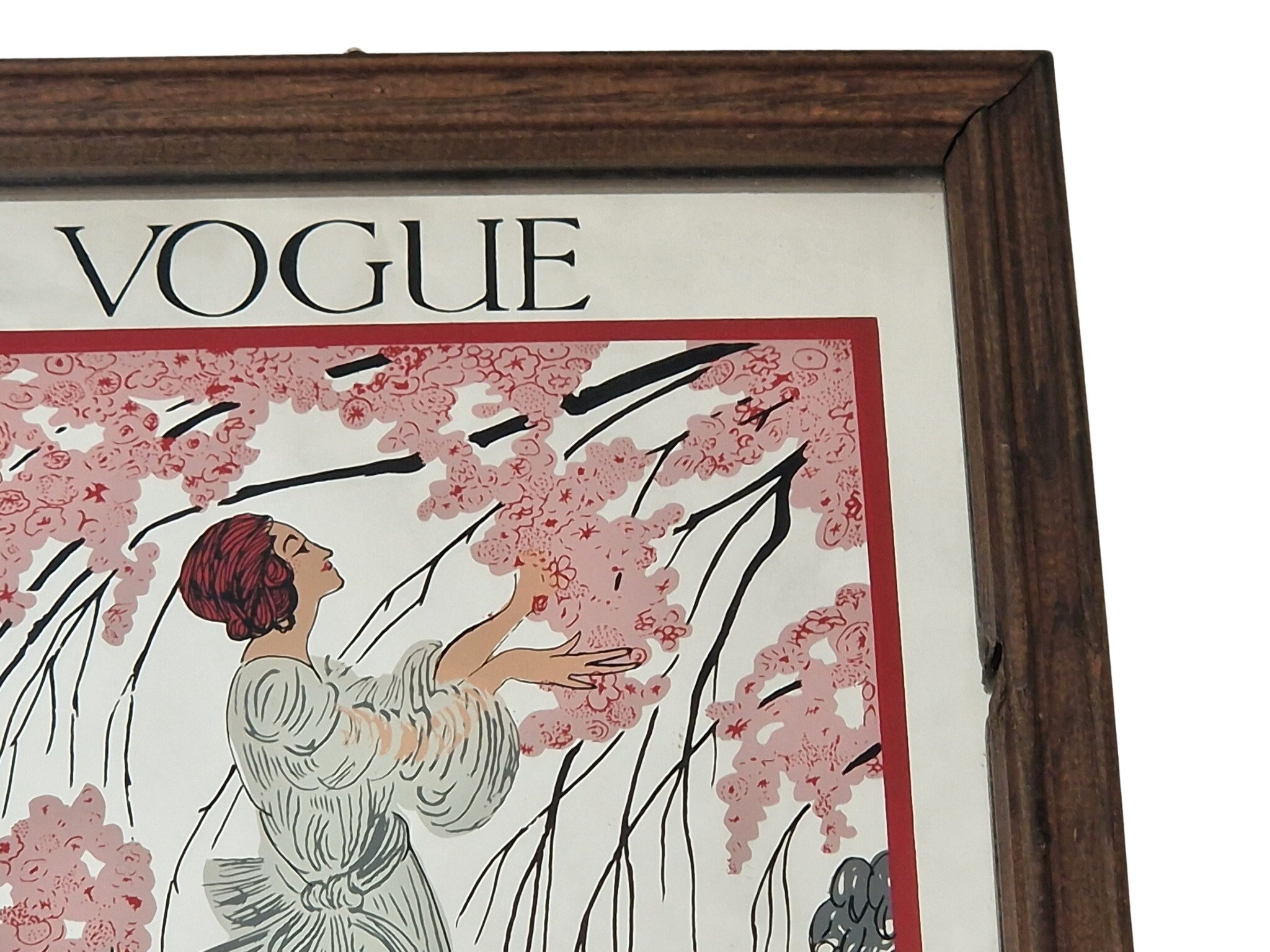 Vogue Magazine Cover Advertising Mirror, Art Deco Lady with