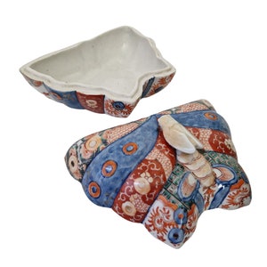 Large Imari Ceramic Box in the shape of a Butterfly