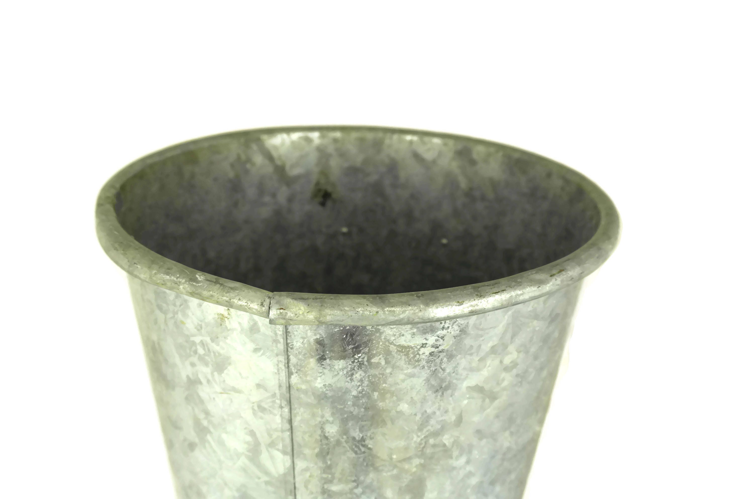 RESERVED. French Zinc Flower Bucket. Vintage Galvanized Florist Vase