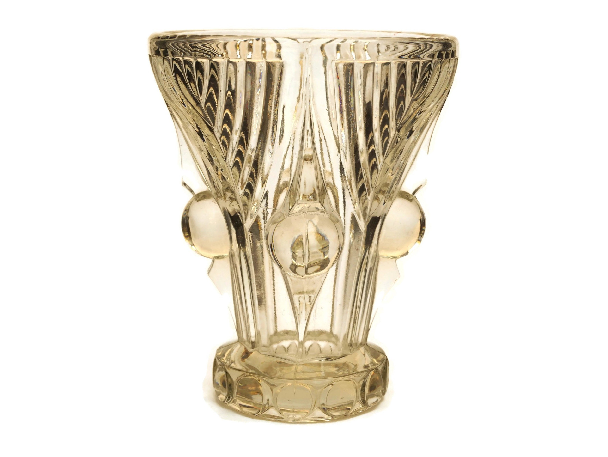 Art Deco Geometric Glass Vase