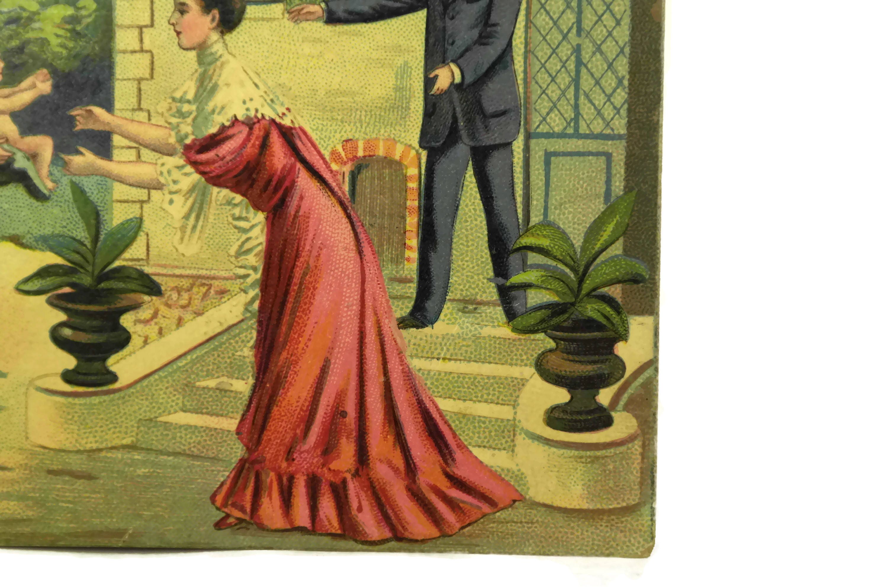 Cabbage Patch Baby Antique Illustrated French Postcard. Newborn