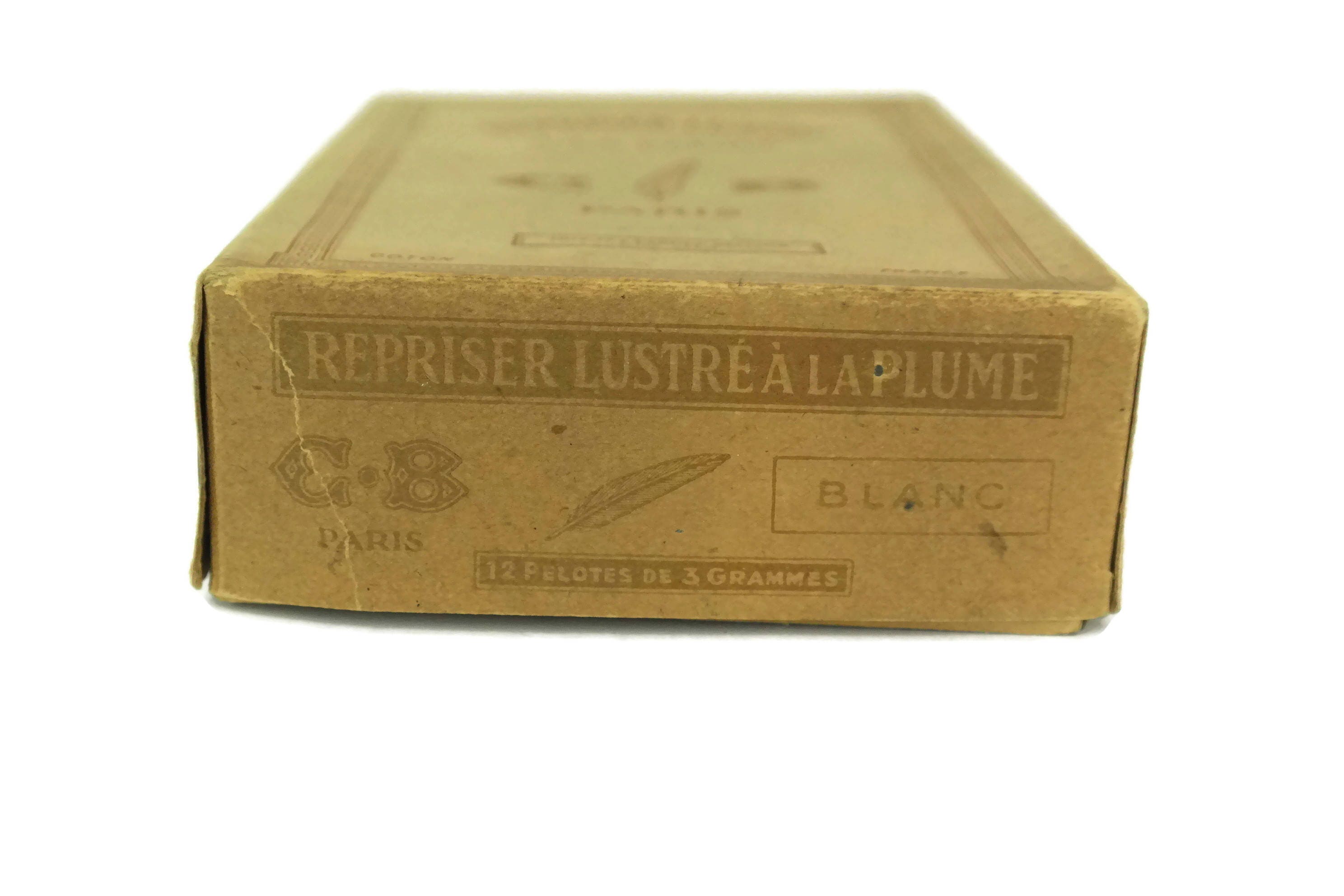 Antique French Sewing Thread. Box Set of 12 White Cotton Thiriez and