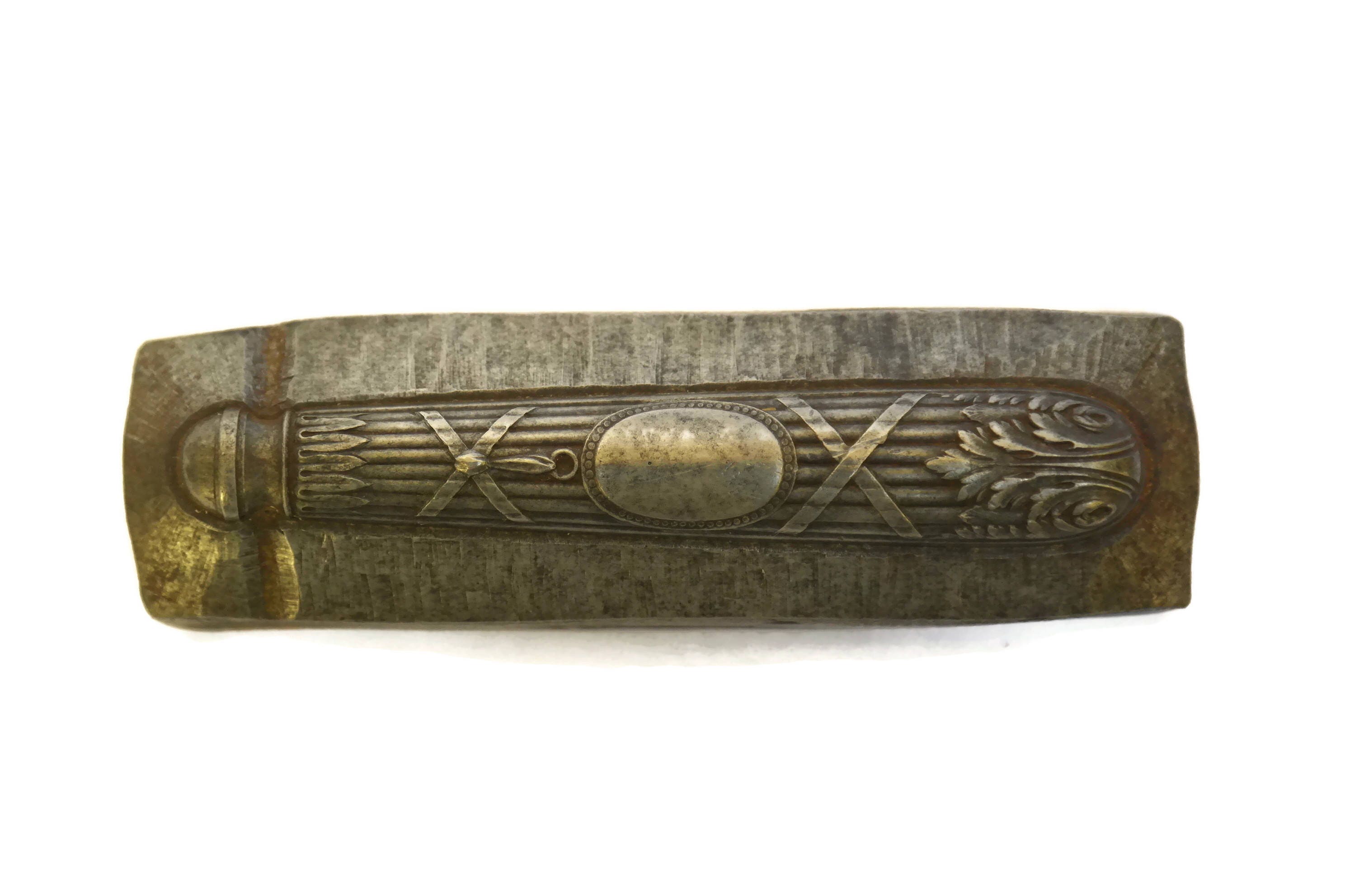 Antique French Silver Knife Handle Mold. Romantic French Provincial