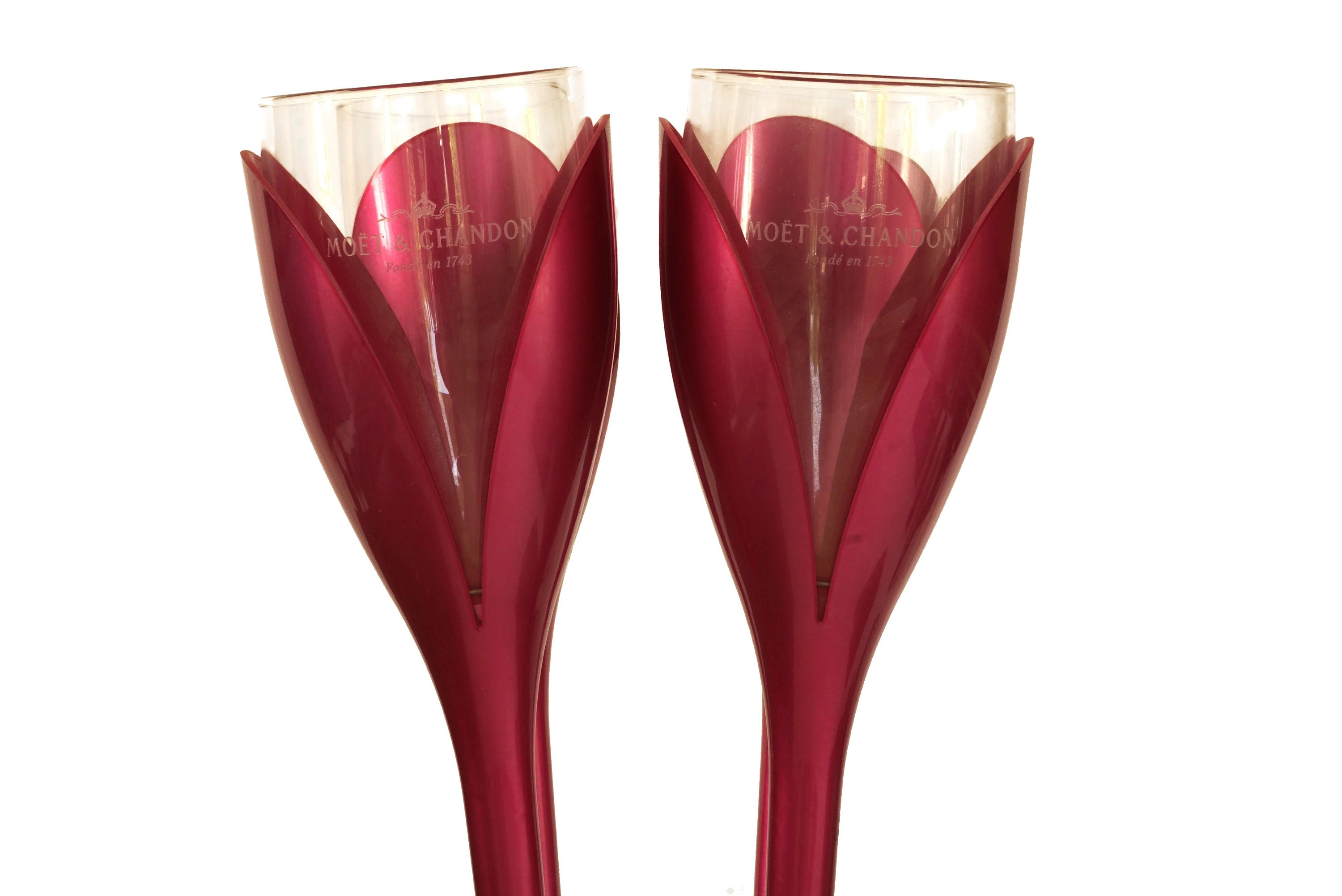 Moet & Chandon Champagne Tulip Flute Glasses and Stand, Set of 4