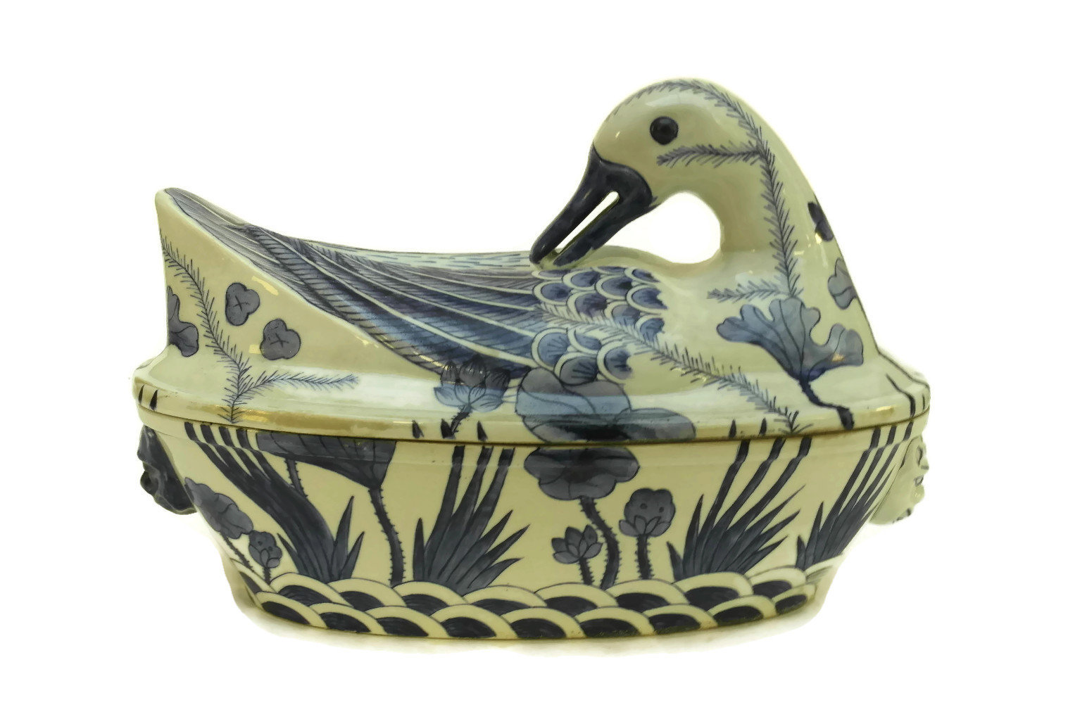 Pair of Antique Chinese Duck Soup Tureens