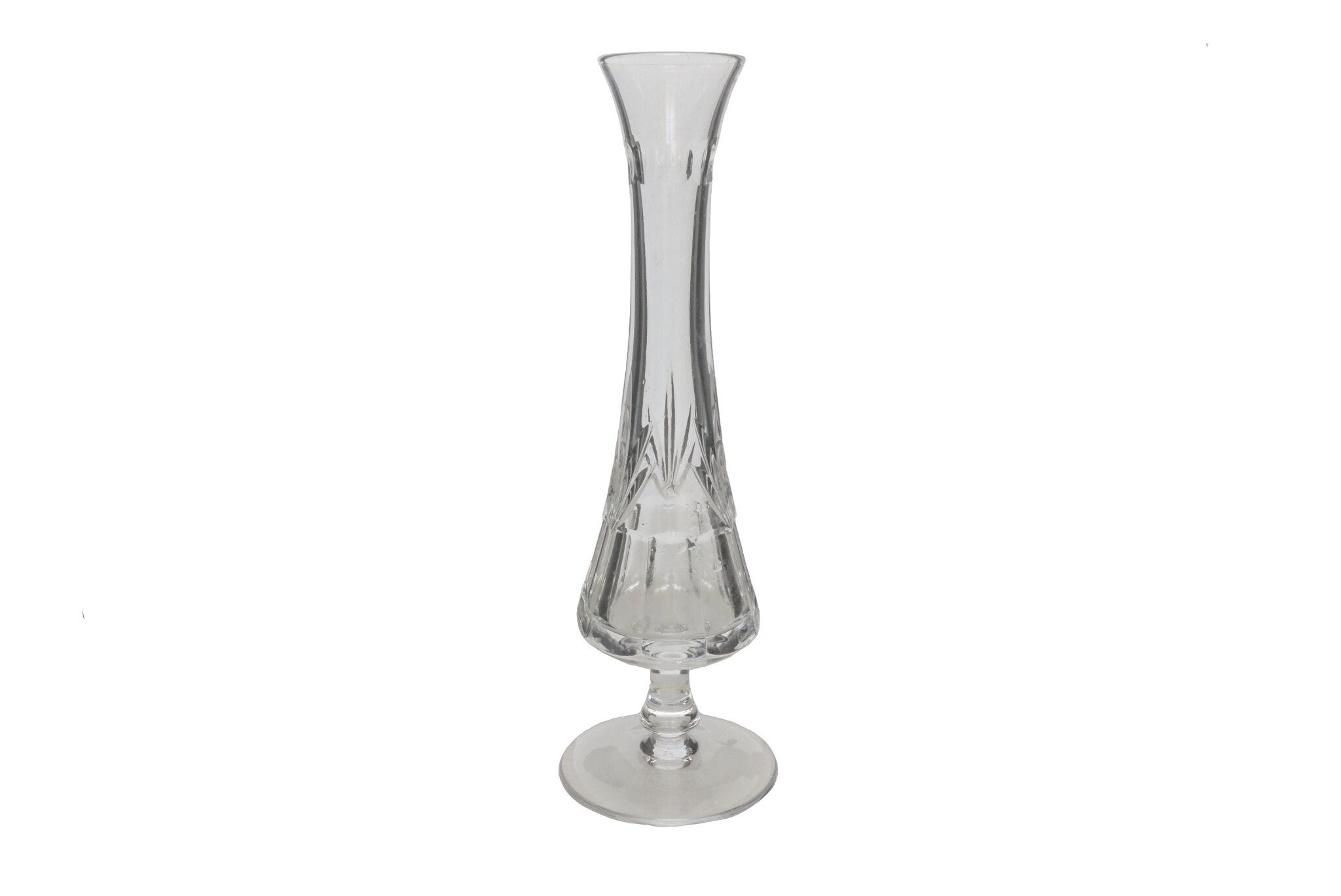 Vase Sevres Crystal Bud Stem, Vase Vintage Français en Verre à Pieds