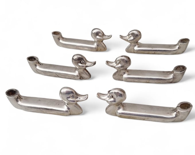 Duck Knife Rests and Place Holders, Set of 6, Ducky Cutlery and Name card Holders