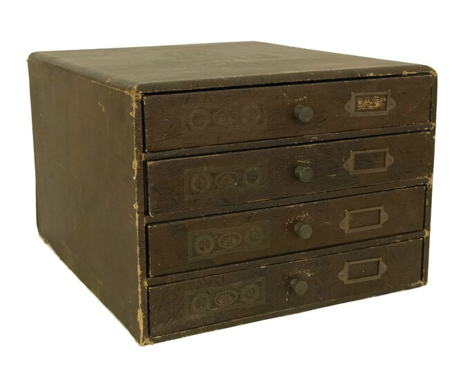 Antique Sewing Thread Box, French Embroidery Floss Storage