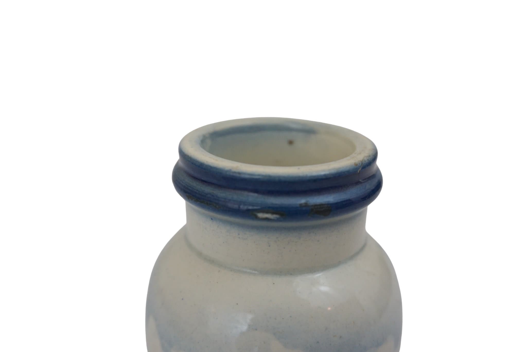 Antique French Mustard Pottery Pot, K&G Luneville Condiment Jar