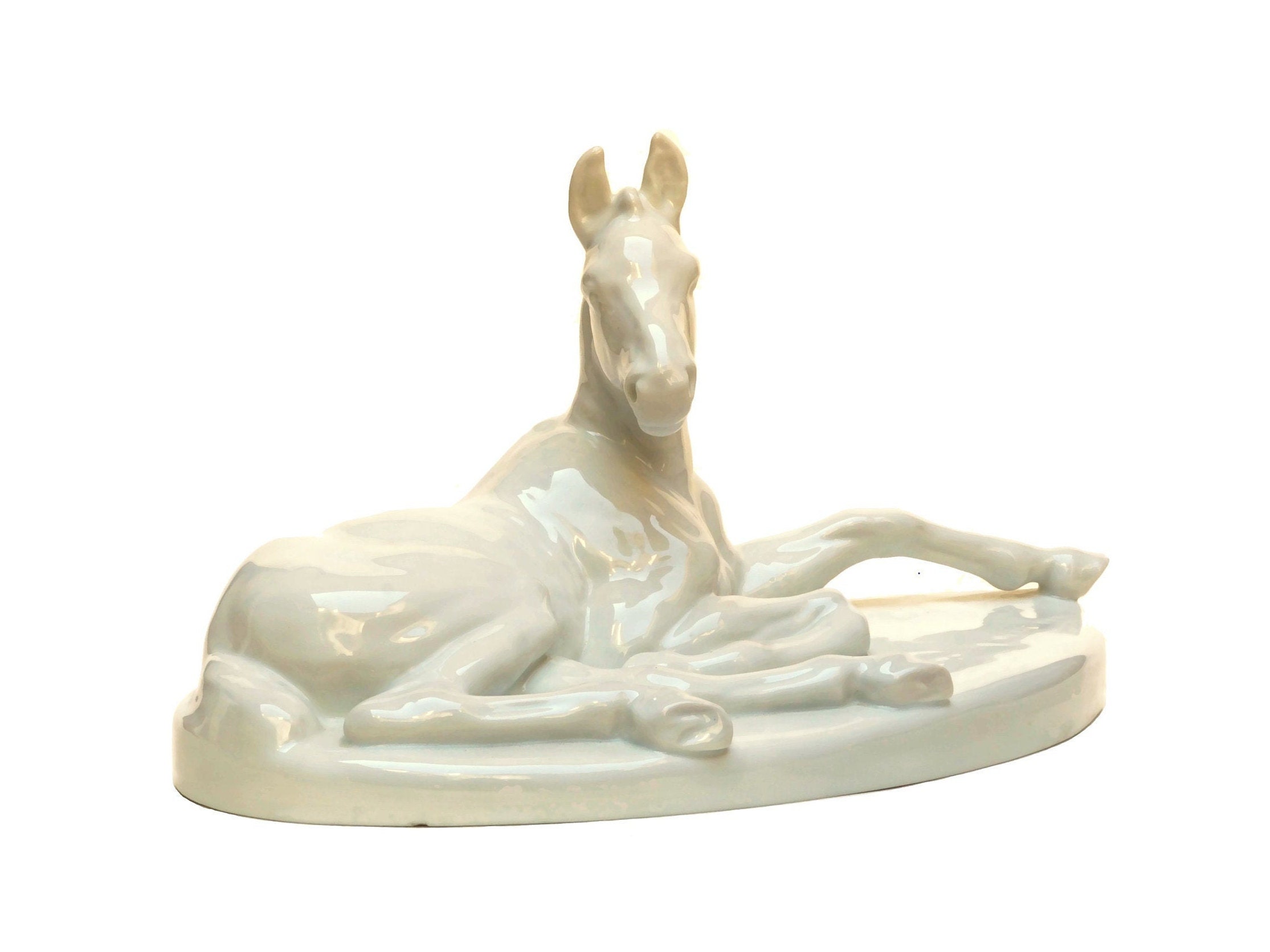 Furstenburg Porcelain Horse Statue by Albert Hussmann, Equestrian
