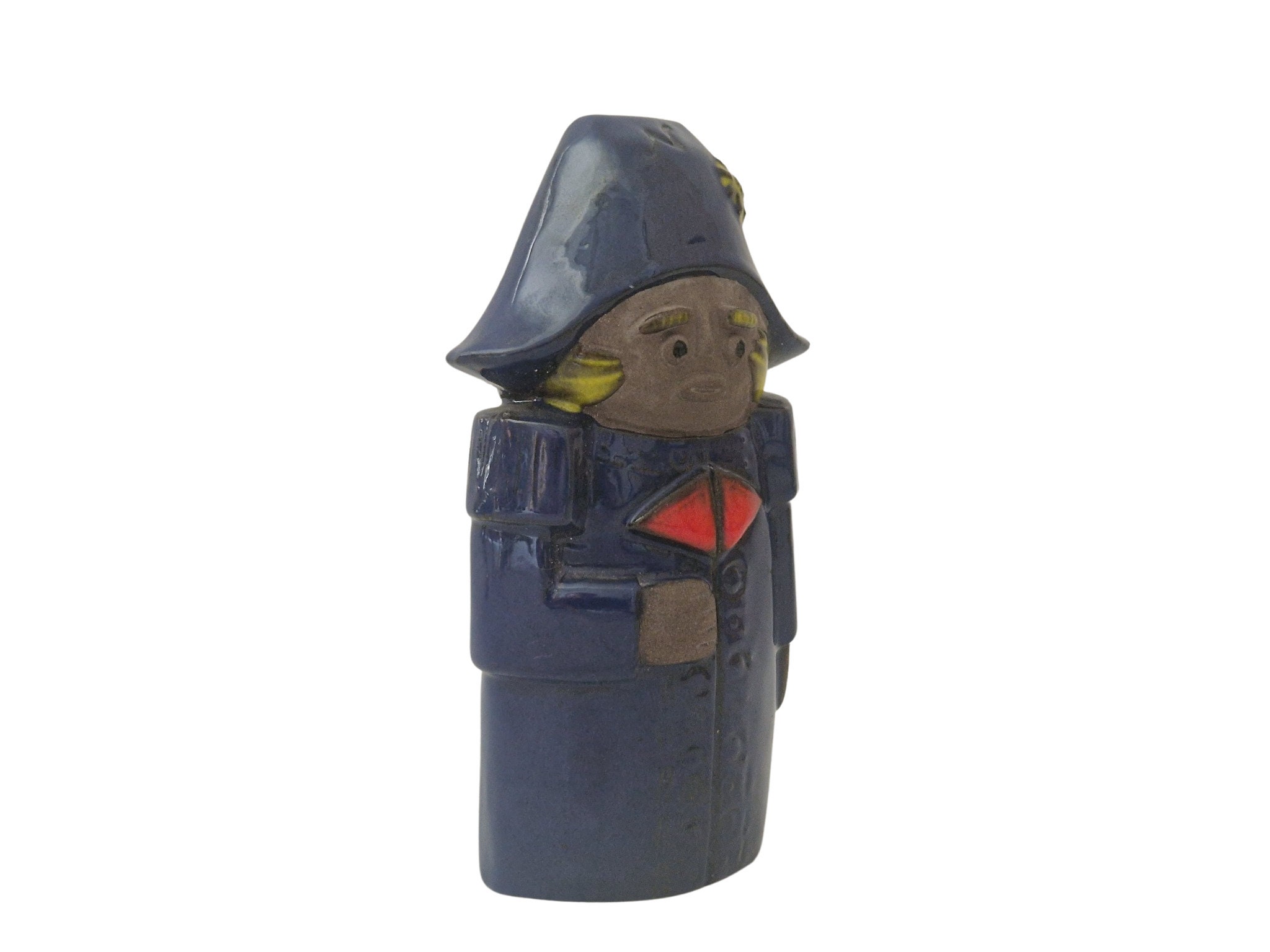Napoleon Bonaparte Pottery Figurine, Vintage Naïve Caricature Statuette