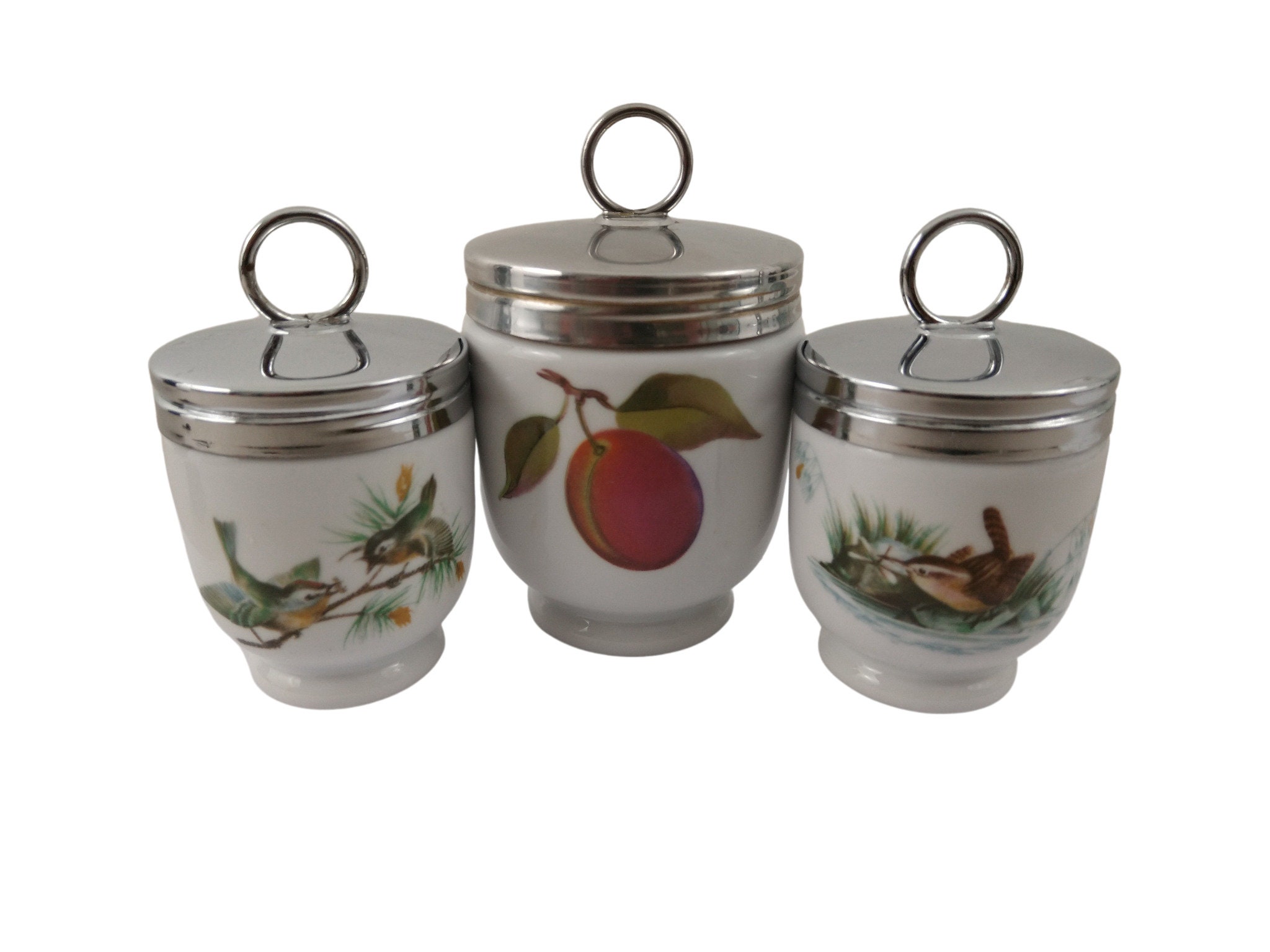 Royal Worcester Porcelain Egg Coddler Set of 3