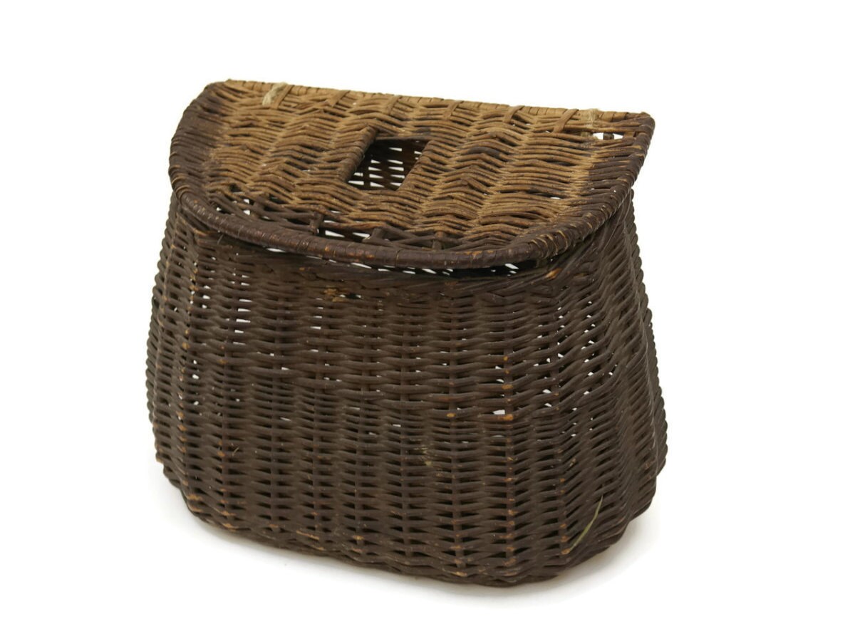 French Fishing Creel. Vintage French Wicker Fishing Basket. Gift for Fisherman.