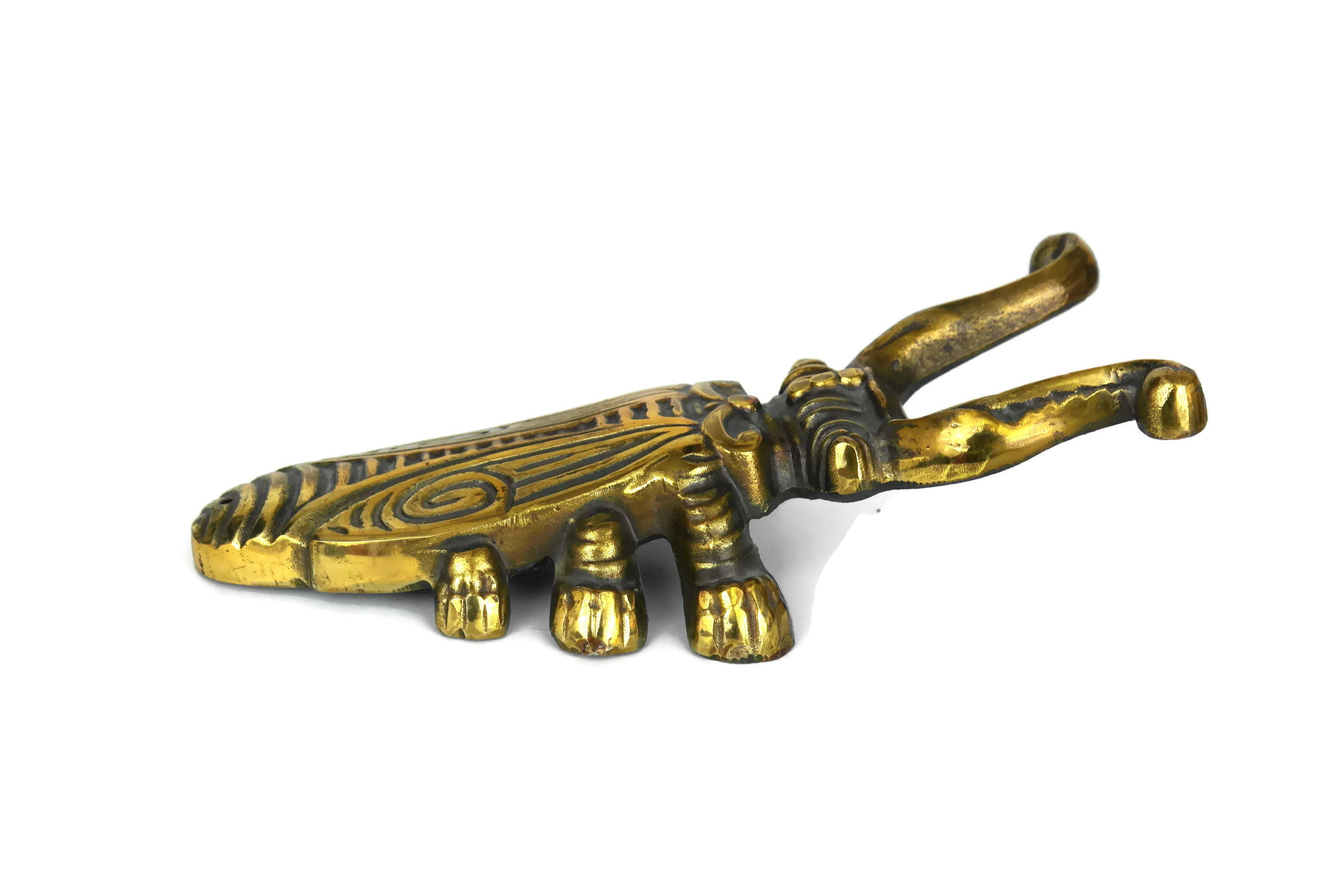 Beetle Boot Jack. French Vintage Boot Pull Remover. Cast Brass Scarab