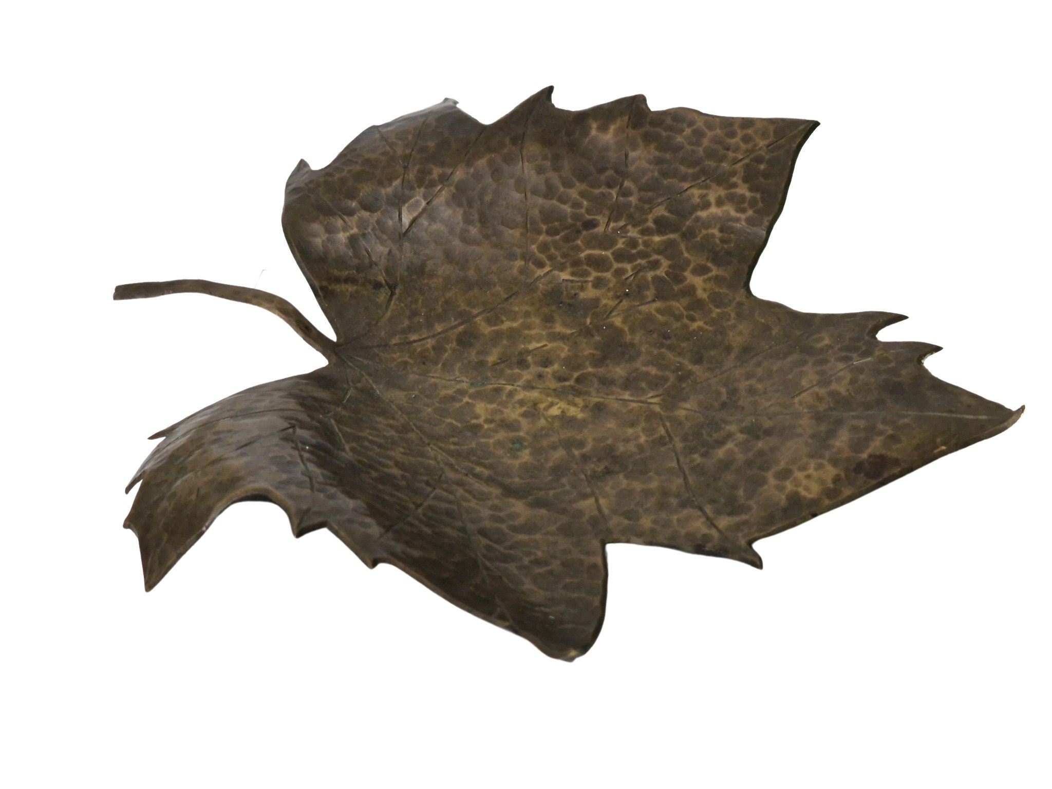 Vintage Bronze Maple Leaf Sculpture, Mid Century French Botanical Art