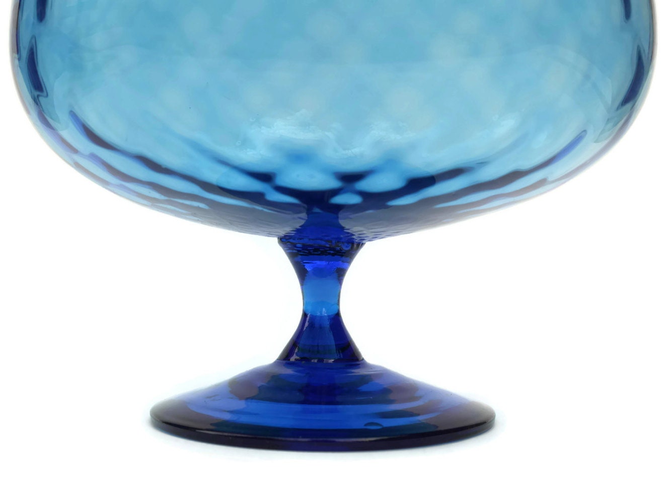 RESERVED for Jessica. Empoli Blue Glass Brandy Goblet Vase. Murano Blue