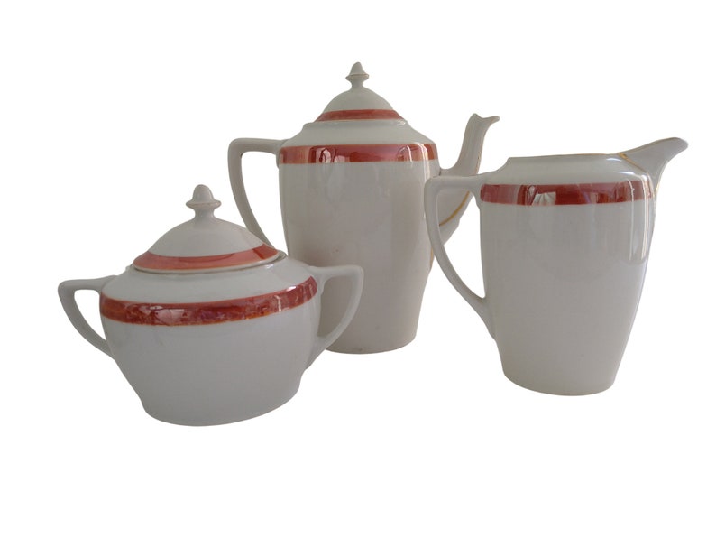 Art Deco Porcelain Tea and Coffee Service Set