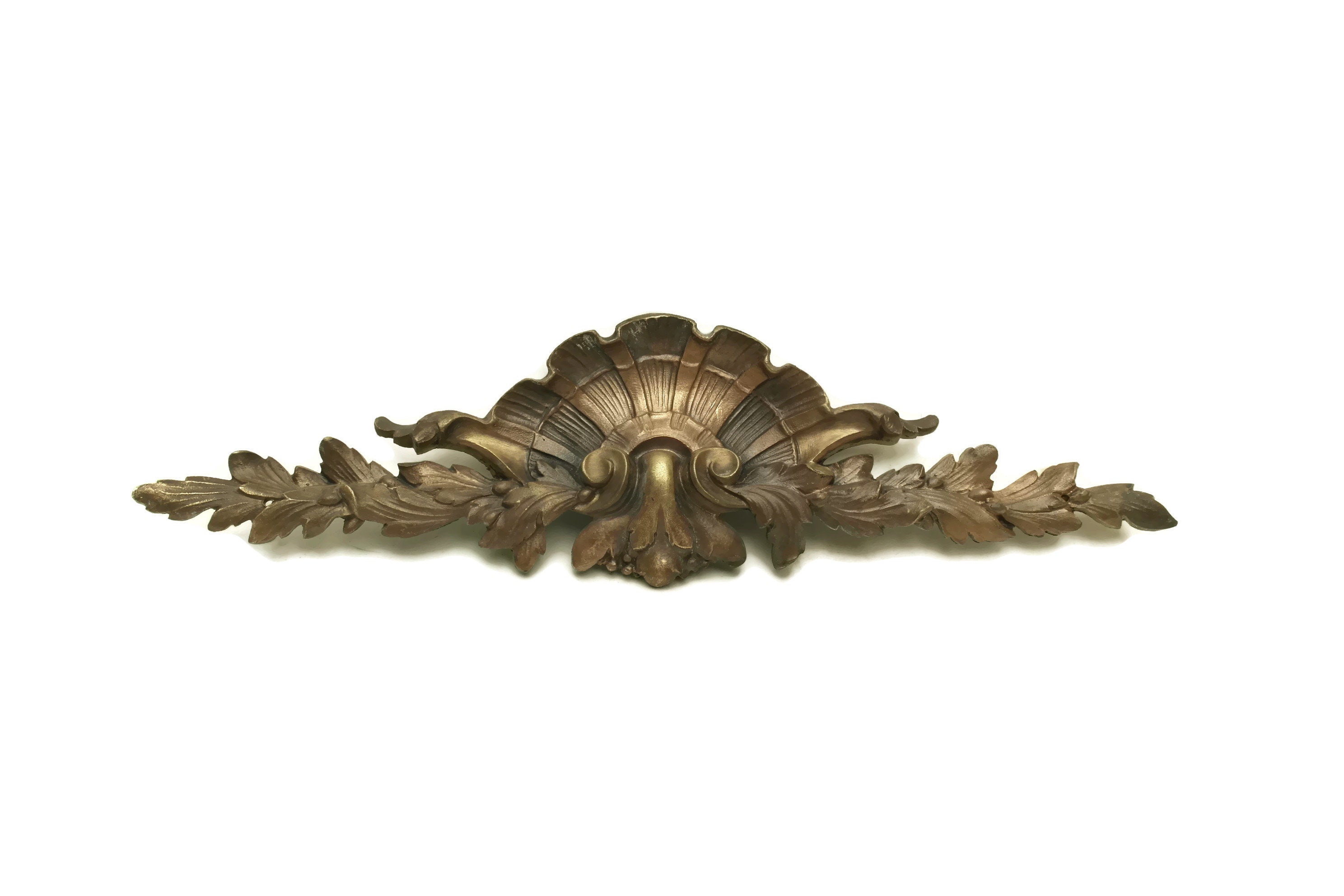 Antique Bronze Furniture Ornament. French Wall Pediment. 19th Century