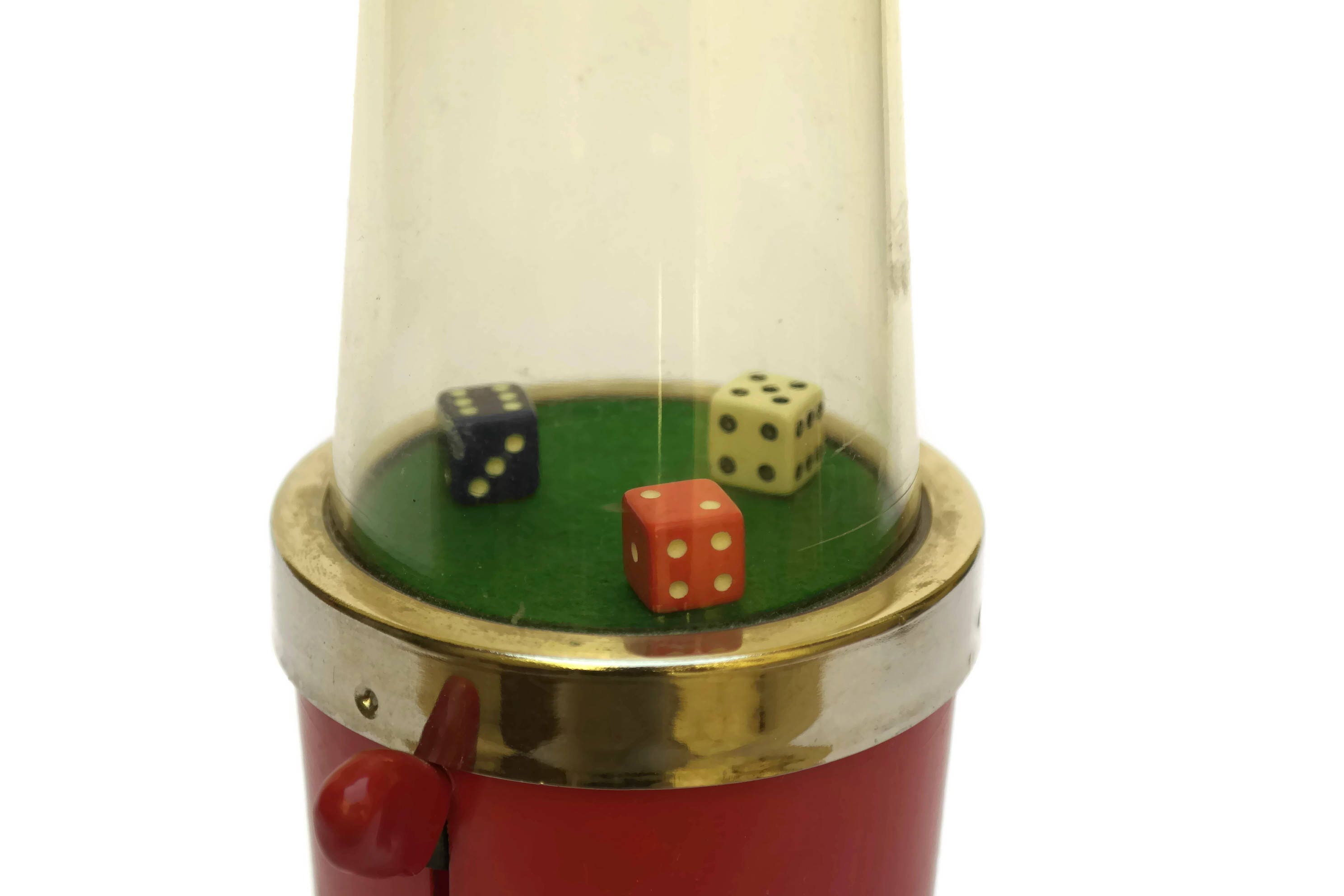 Vintage Automatic Dice Shaker. Casino Dice Cup.