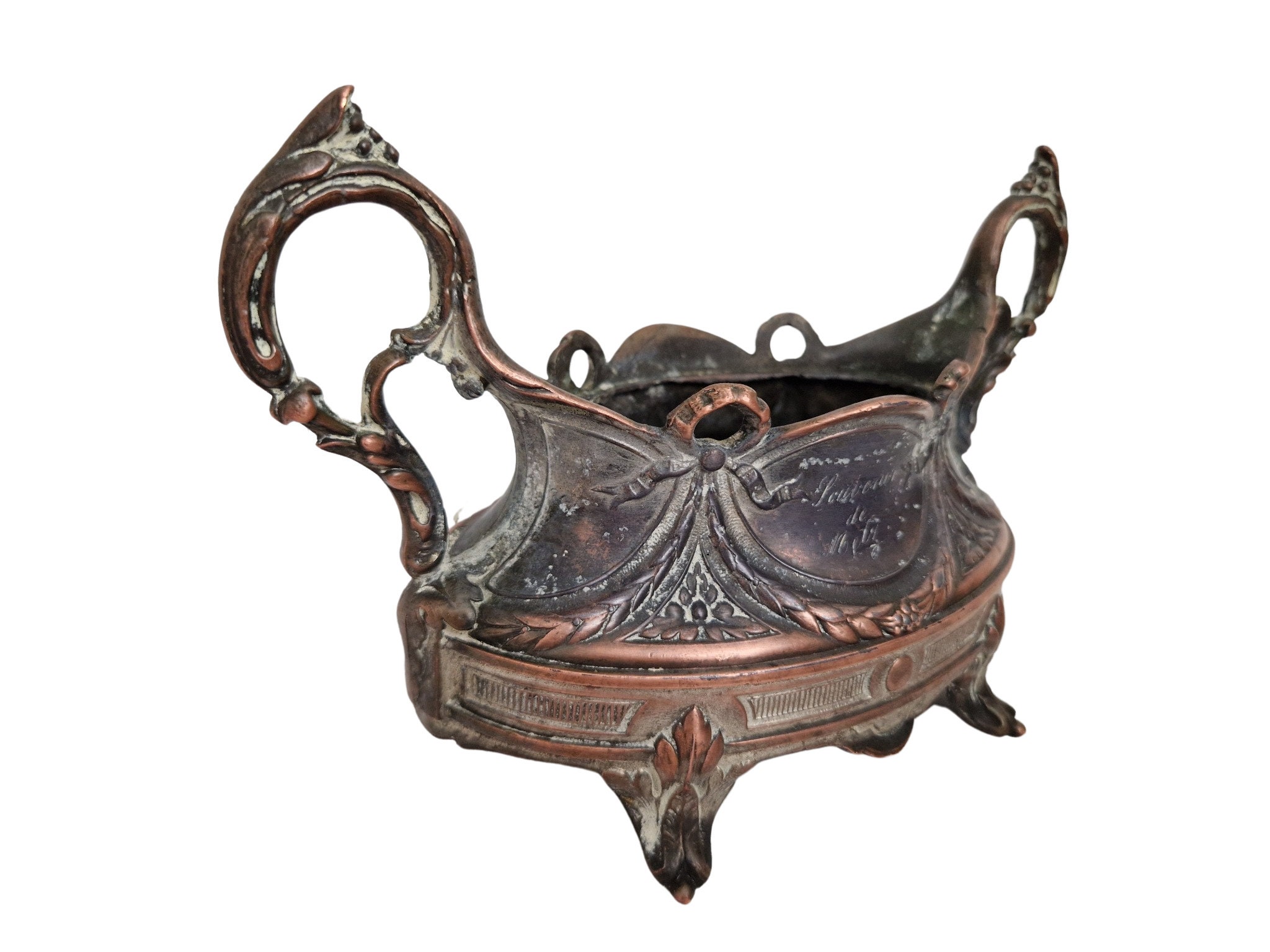 Antique French Jardiniere Vase, Louis XV Style Table Centerpiece