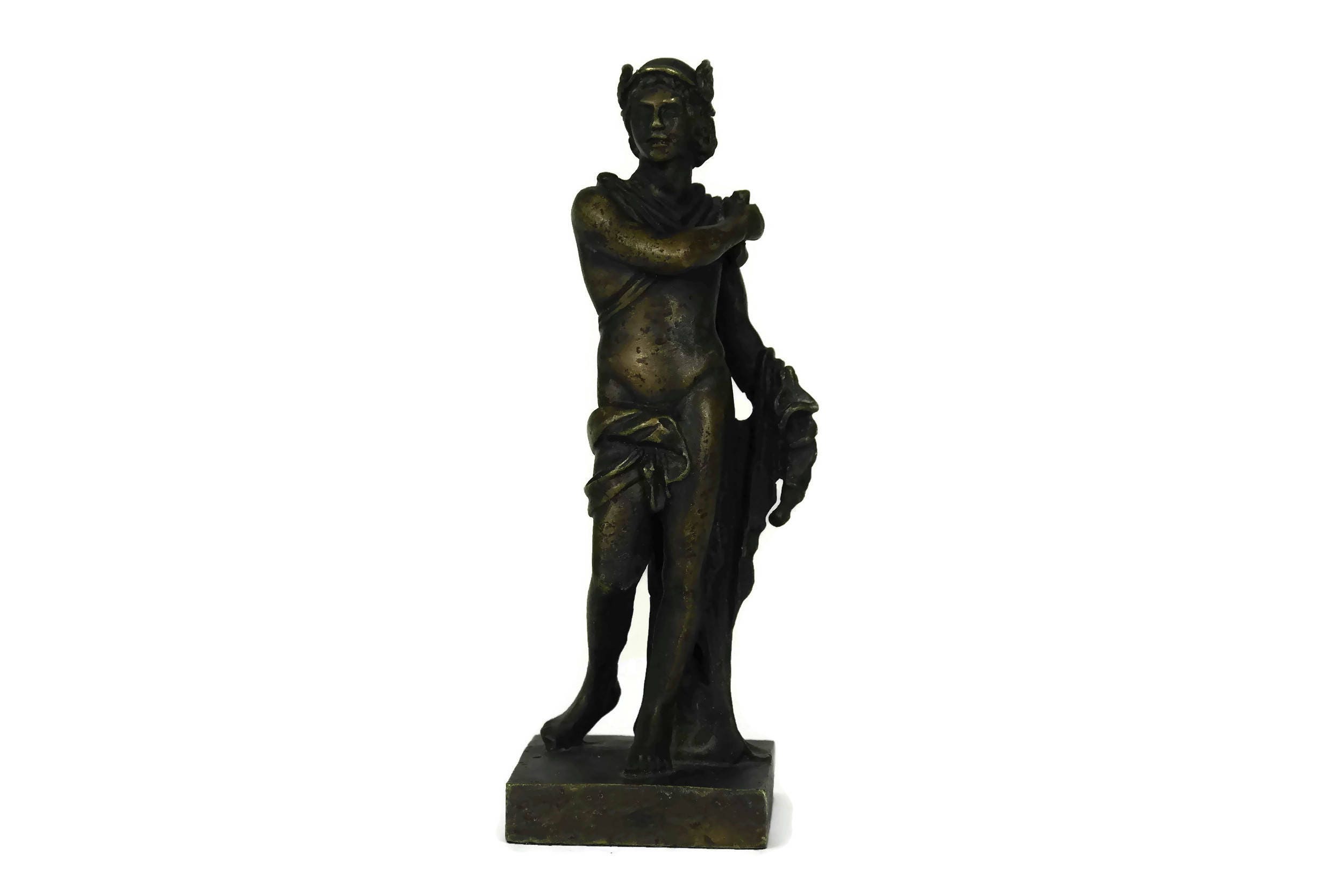 Bronze Hermes Figurine. French Vintage Reproduction Statuette of