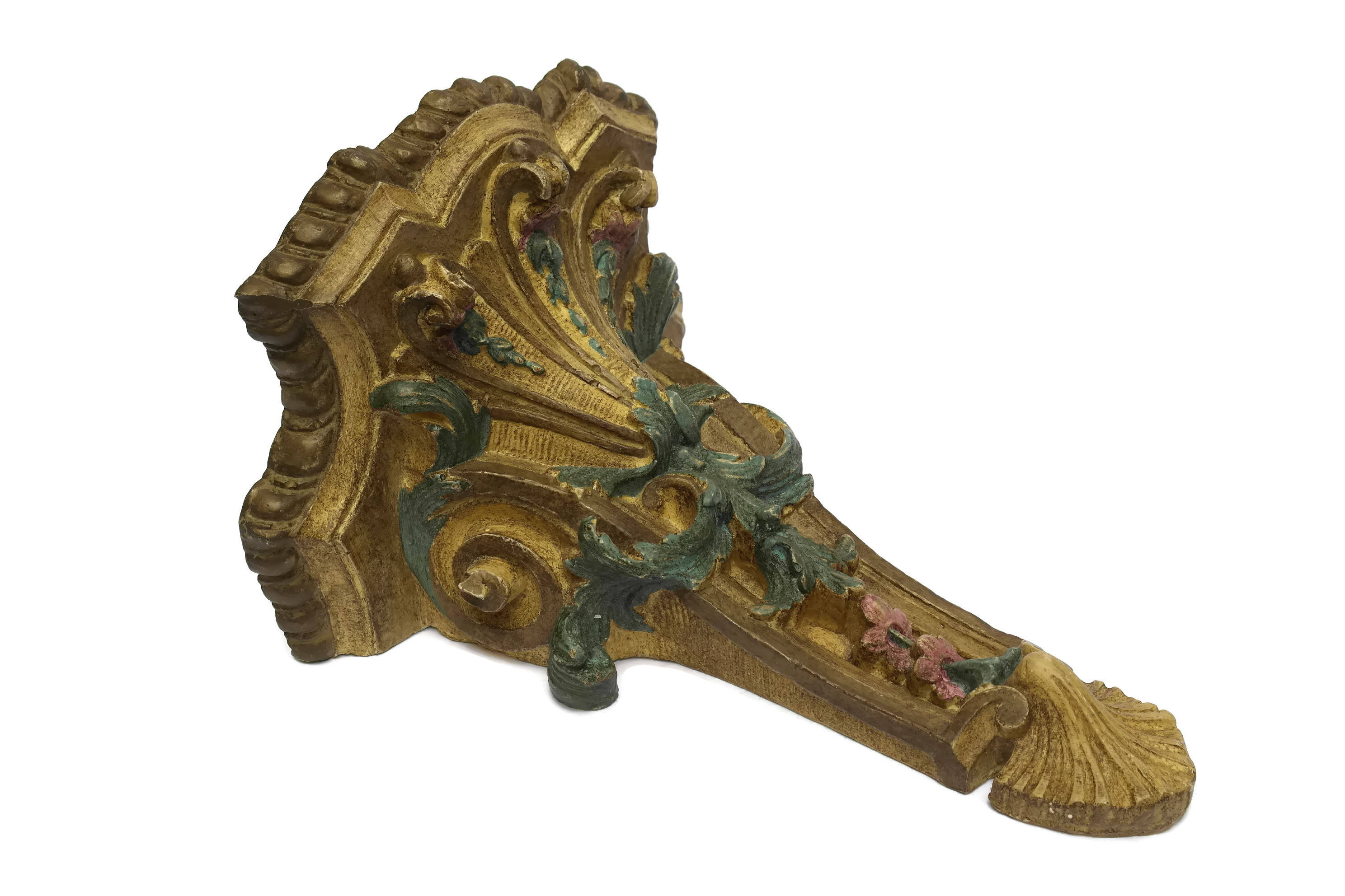 Antique Wall Console Shelf. Virgin Mary Statue Display Stand.