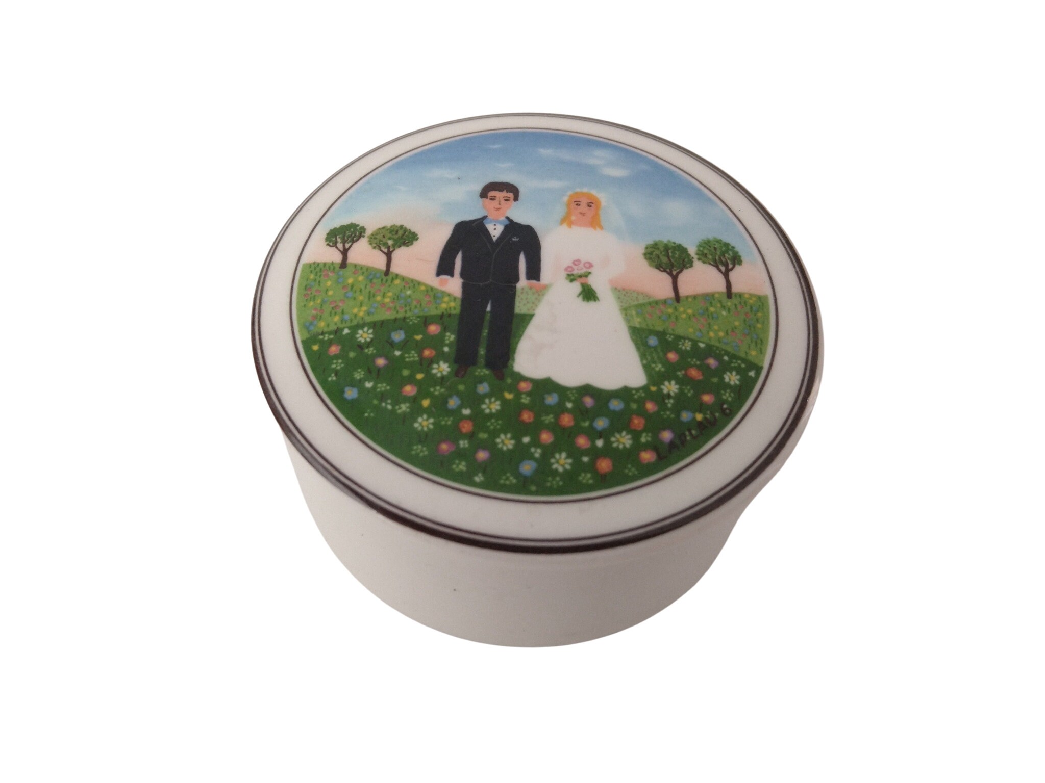 Villeroy and Boch Design Naif Jewelry Box, Bride and Groom Trinket Dish