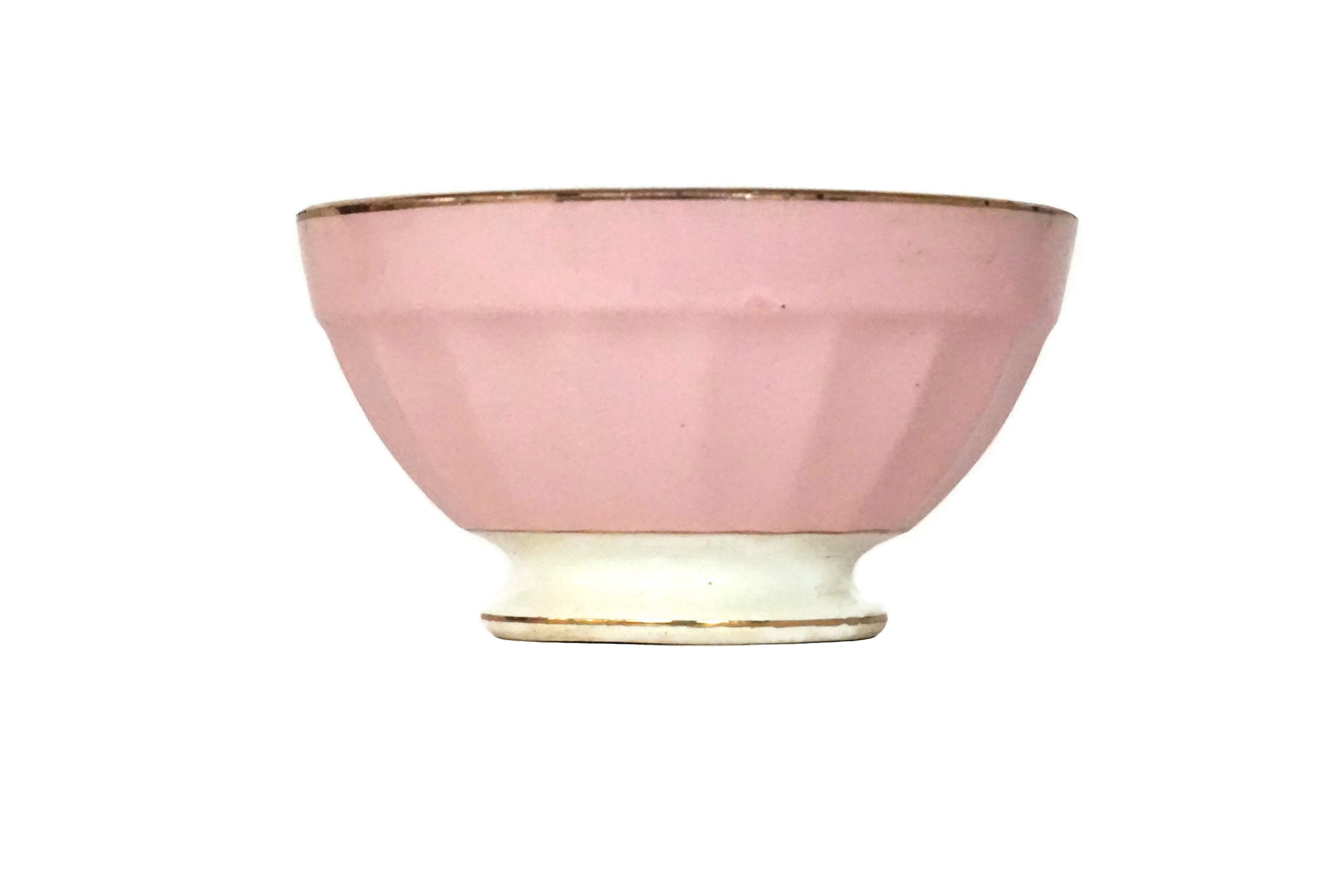 French Latte Coffee Bowl Set of 3, Antique Pastel Porcelain Ceramic Dishes