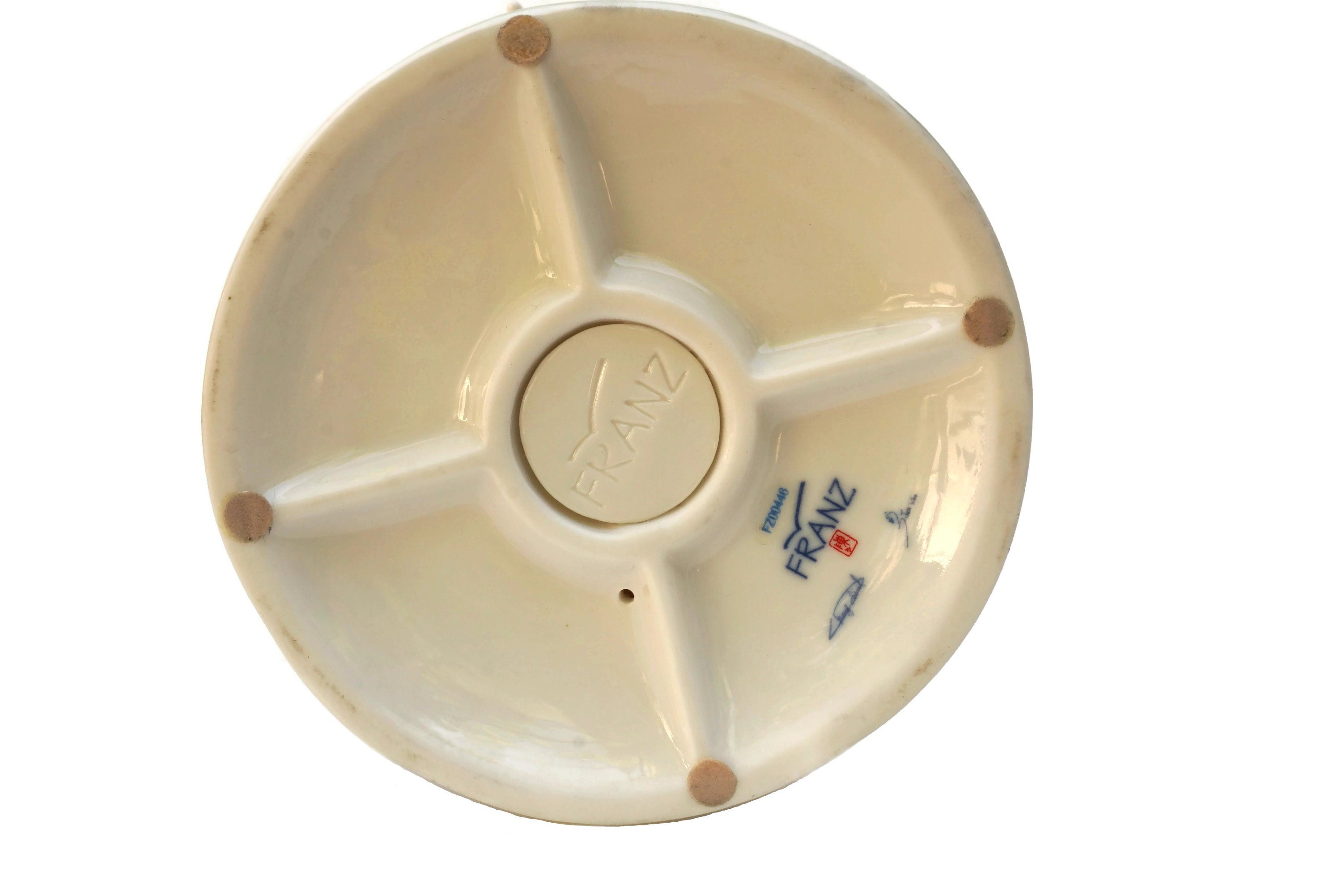 Franz Porcelain Tealight Candle Holder, Vintage Majolica Butterfly