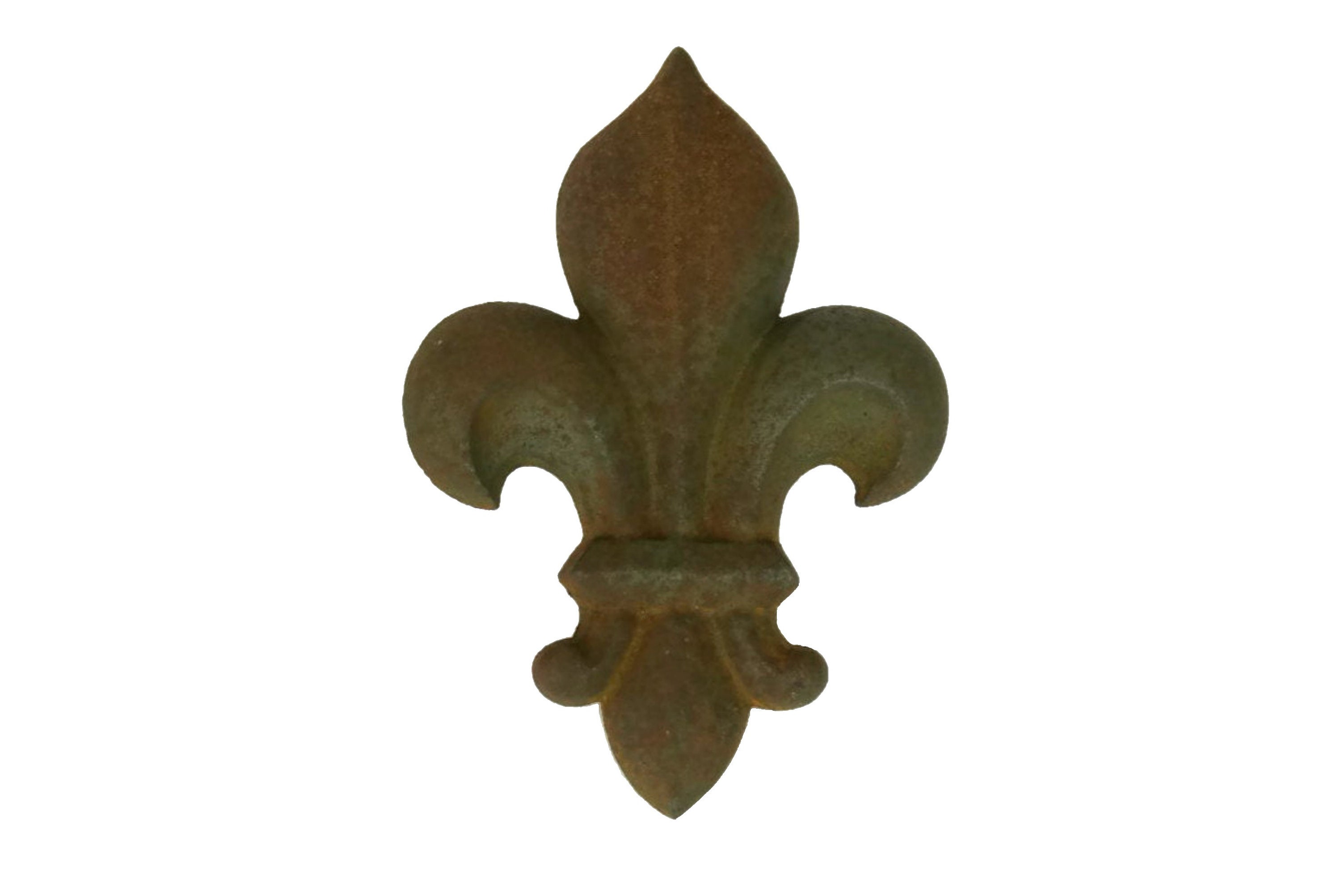 Antique Fleur de Lys Garden Ornament, Cast Iron Architectural Fleur de Lis