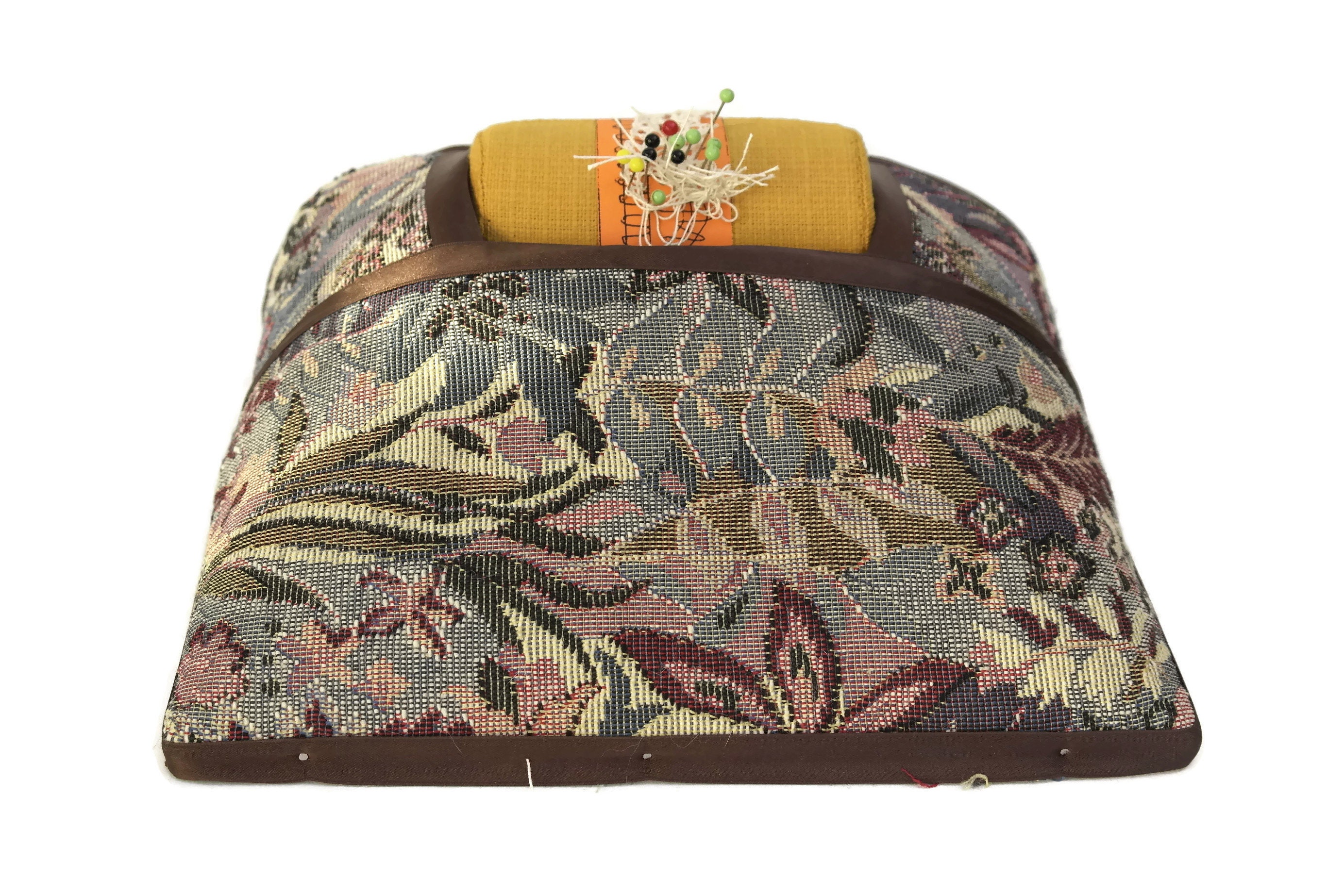 Vintage French Lace Pillow with Wooden Bobbin Set. Bobbin Lace Making