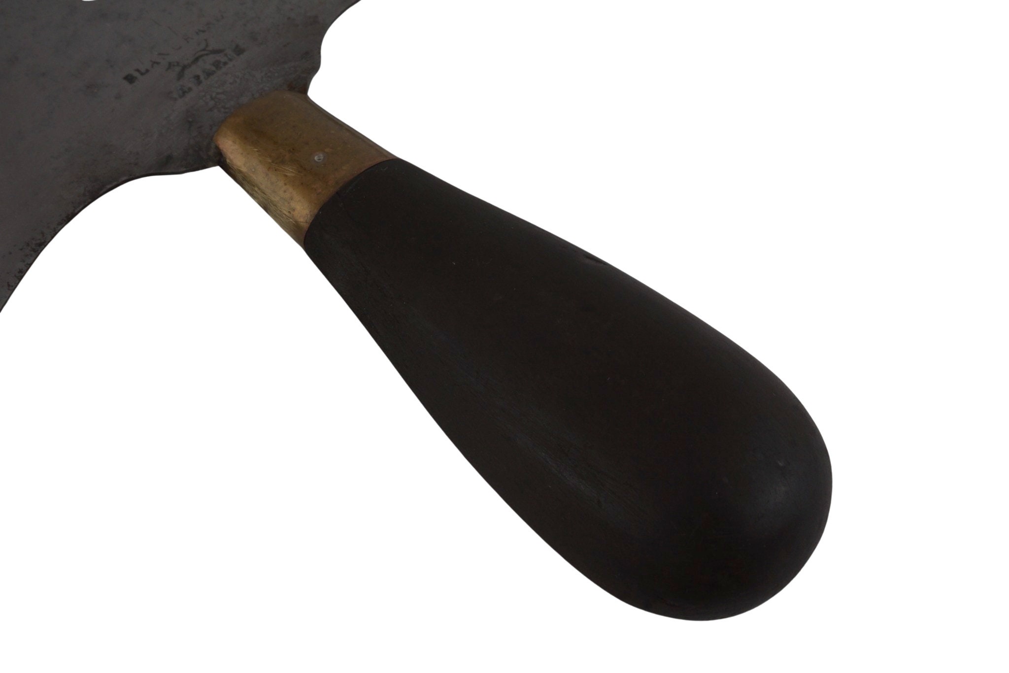 Antique French Leather Round Knife by Blanchard, Half Moon Cobbler