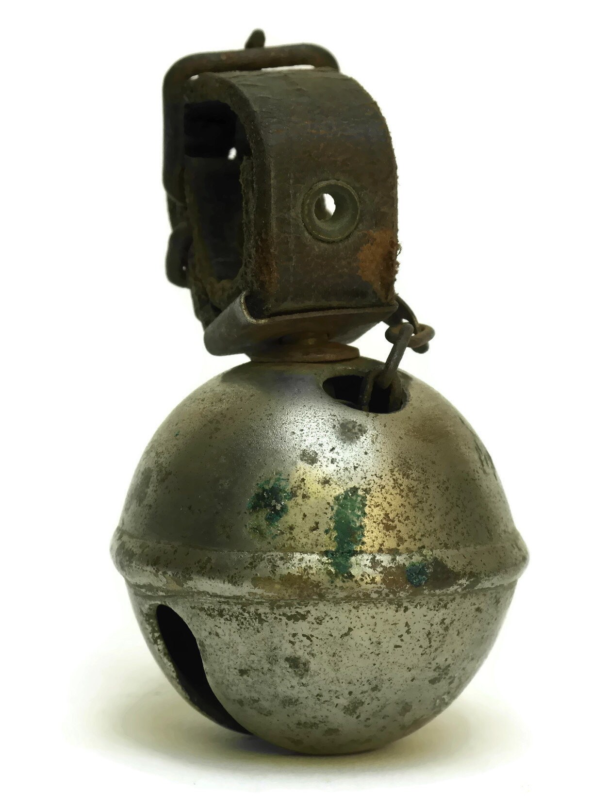 Hunting Dog Bell. Antique French Leather Collar Bell. Gifts For Hunter.