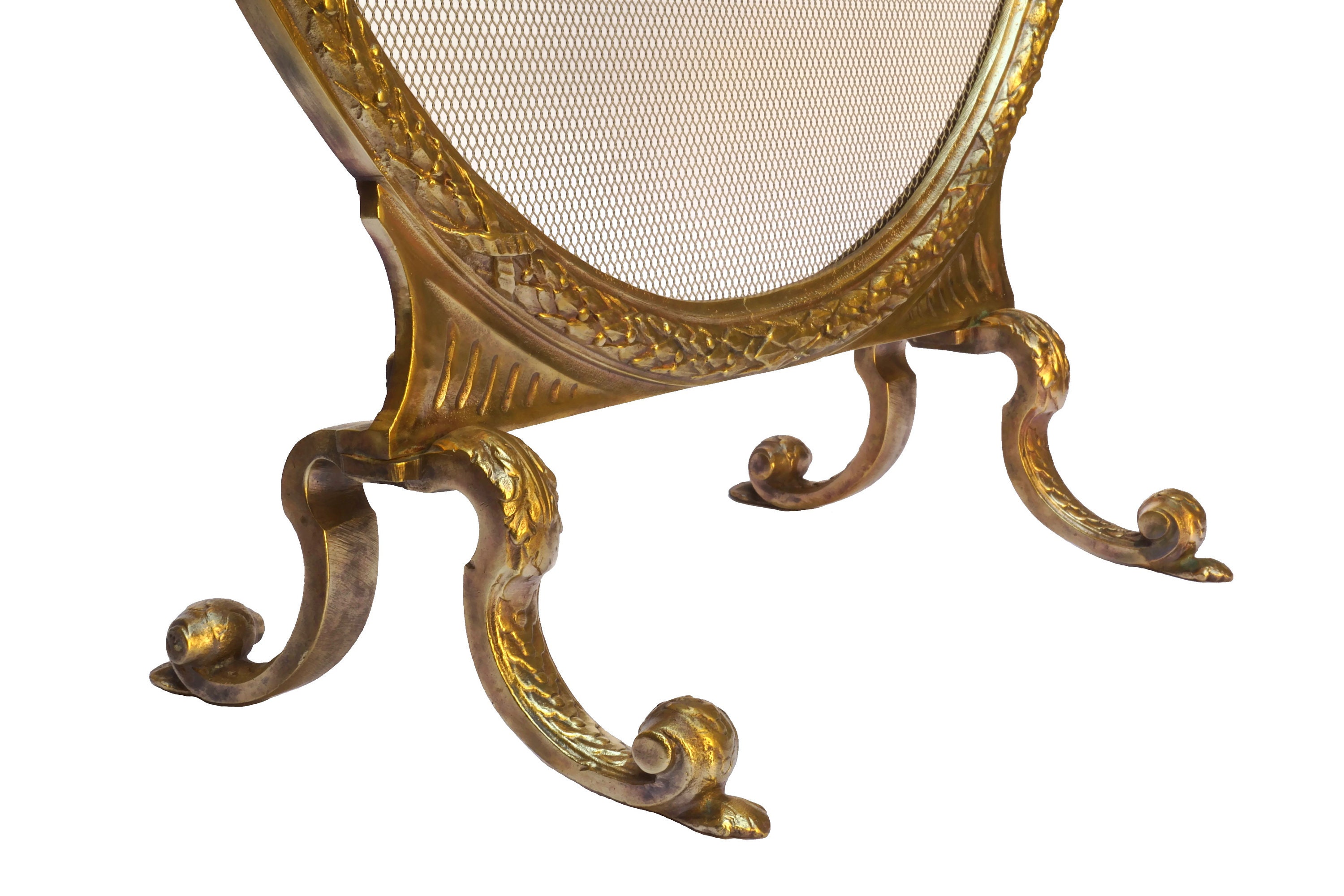 Antique Bronze Fire Screen with Cherubs by Charles Casier, French