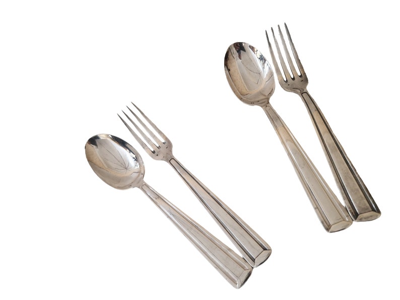 Art Deco Pasta Boxed Set with Napkin Rings, Forks and Spoons