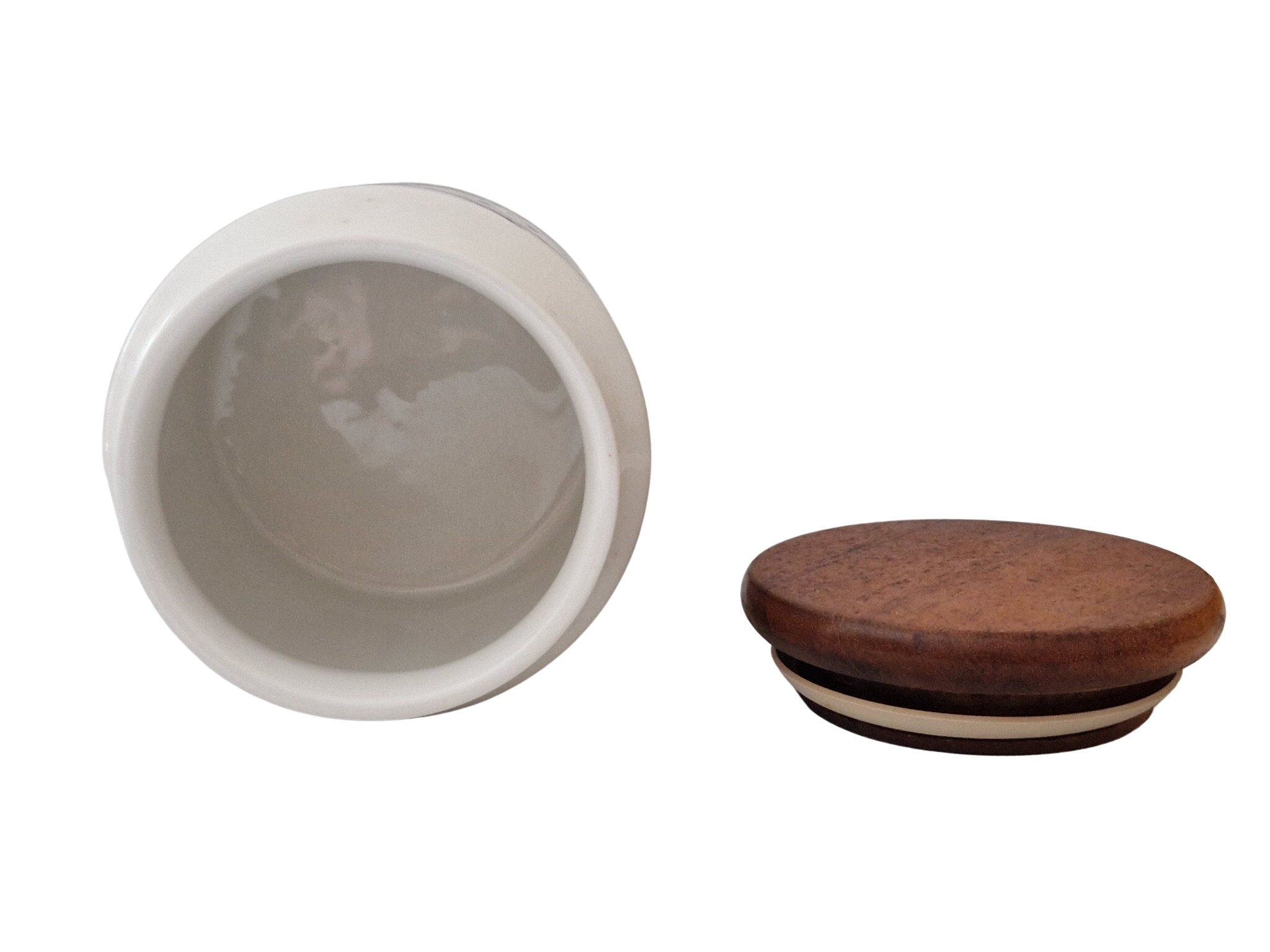 RESERVED for S. Dunoon Stoneware Salt Canister Pot in Flora Pattern