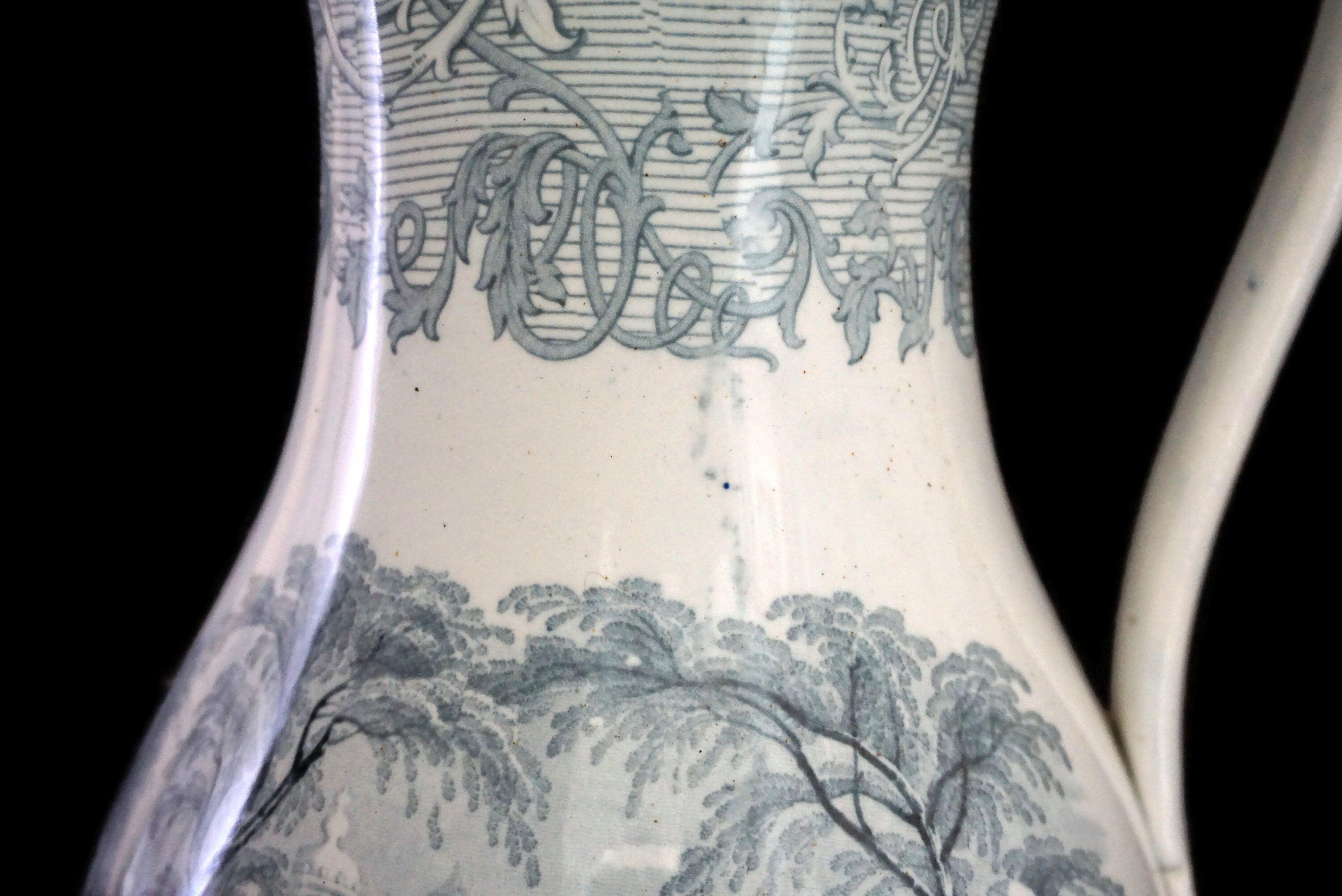 Podmore Walker Pottery Water Pitcher in Venus Pattern, Antique