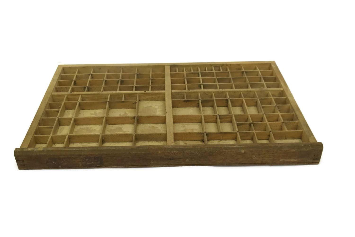 Vintage Wooden Letterpress Printers Block Tray.